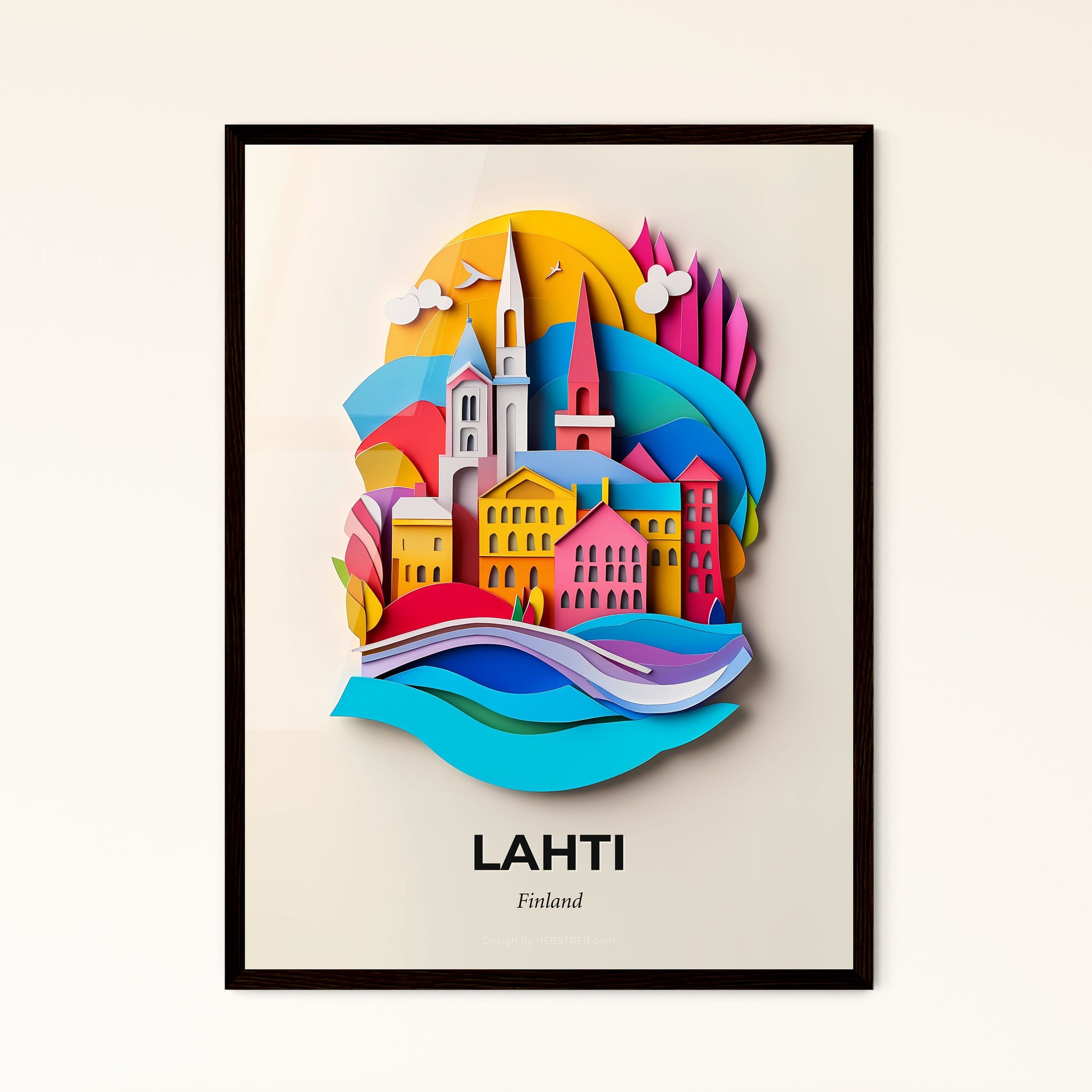 Vivid Lahti, Finland - a paper cut of a city with a church