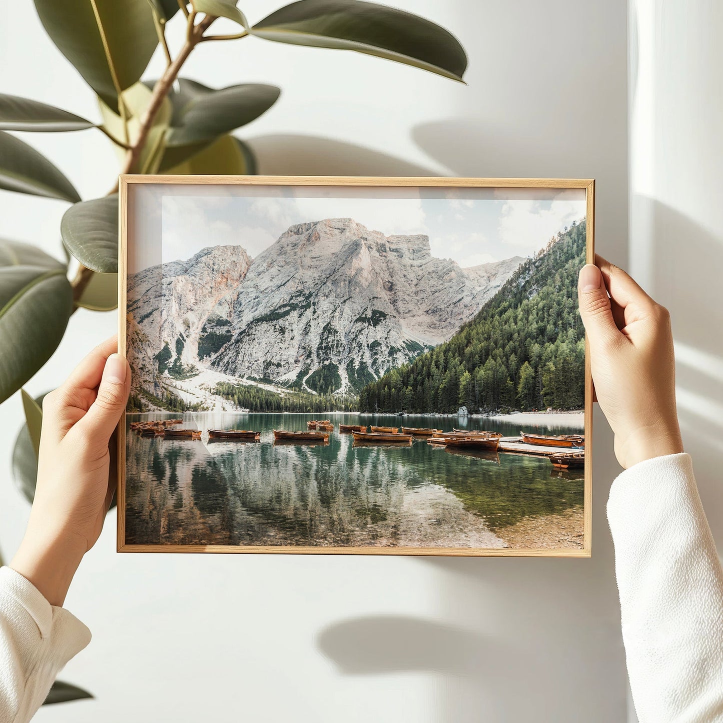 Lago di Braies Dolomites Print – Alpine Lake Photography Wall Art