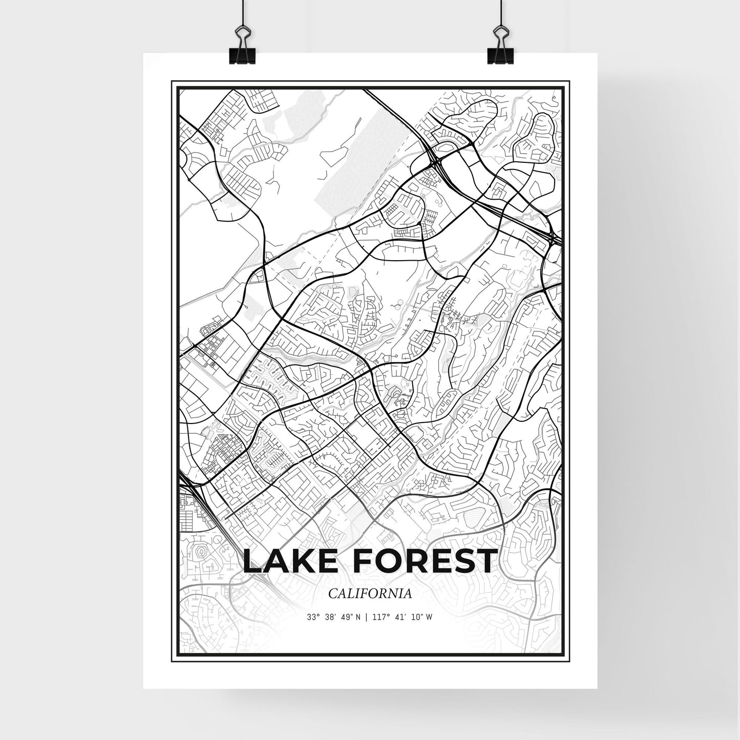 Lake Forest California - Premium City Map Poster