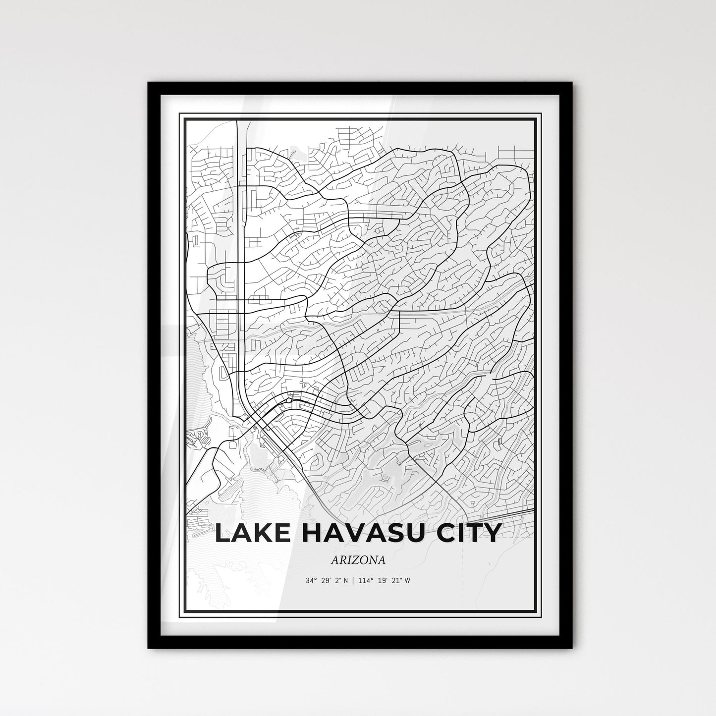 Lake Havasu City Arizona - Scandinavian Style City Map for Modern Home Decor