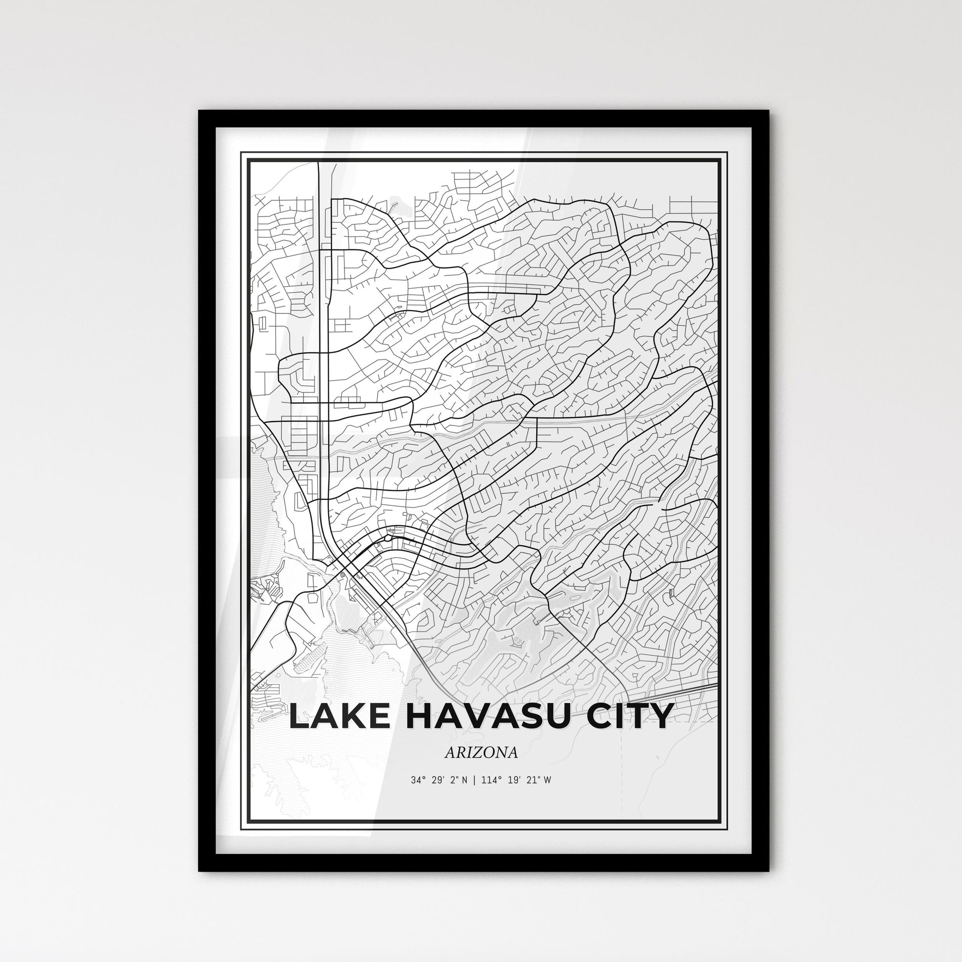 Lake Havasu City Arizona - Scandinavian Style City Map for Modern Home Decor