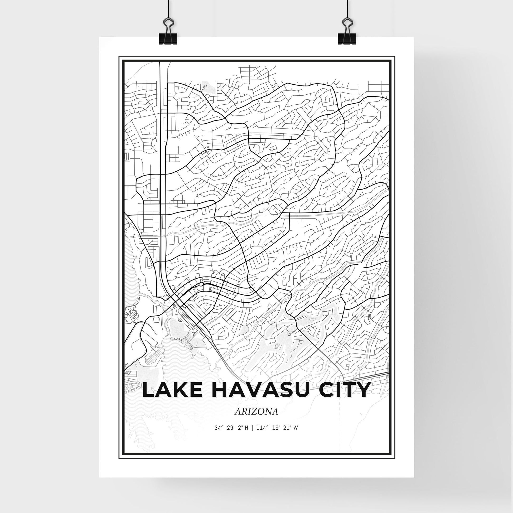 Lake Havasu City Arizona - Premium City Map Poster