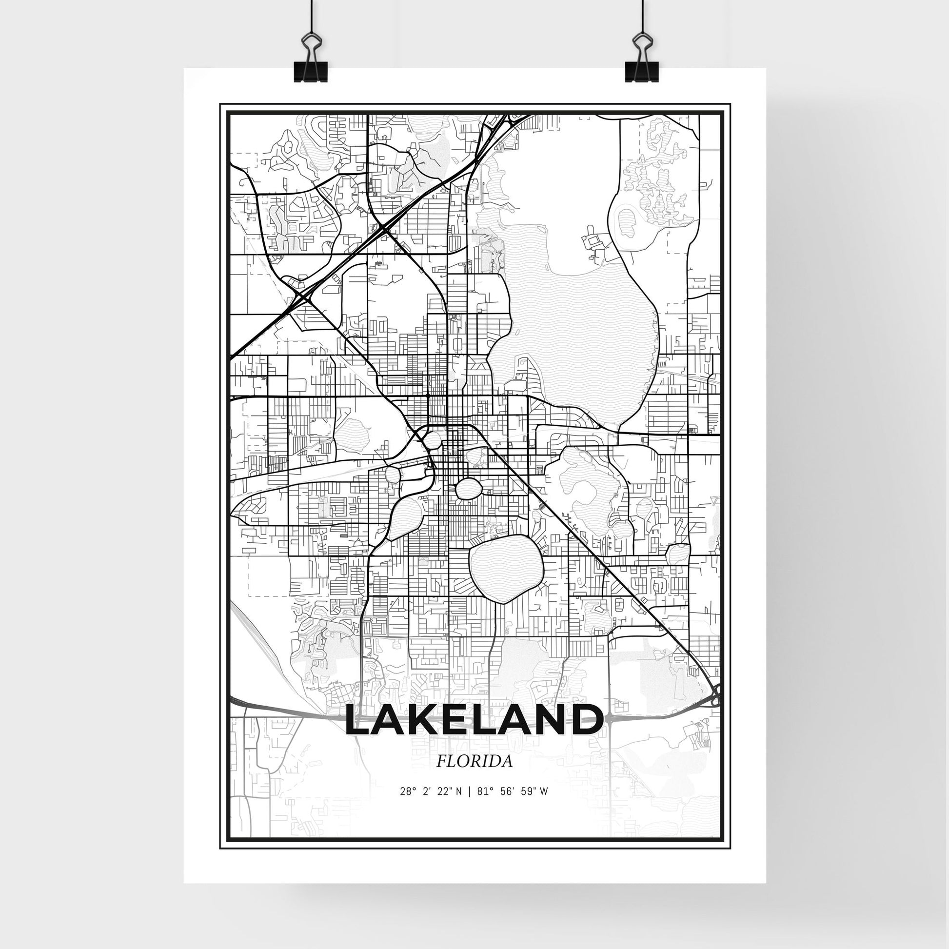 Lakeland Florida - Premium City Map Poster