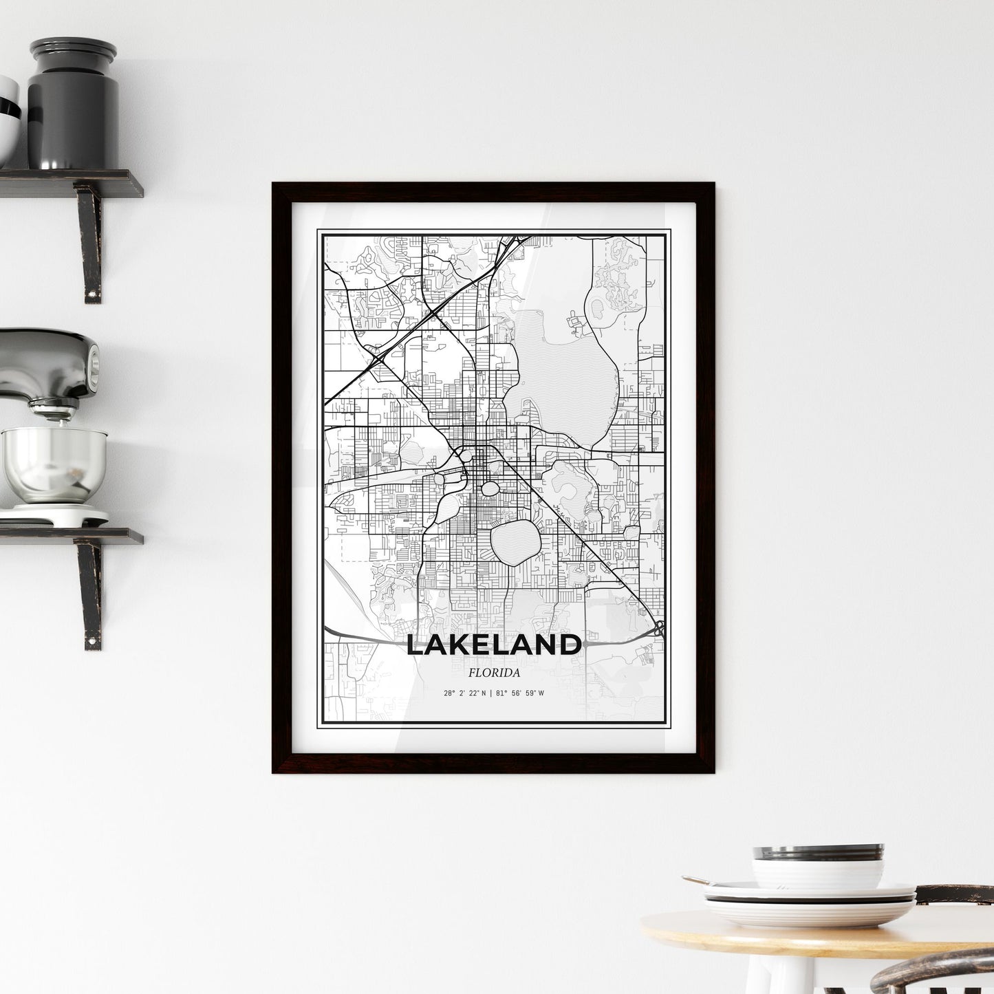 Lakeland Florida - Minimal City Map