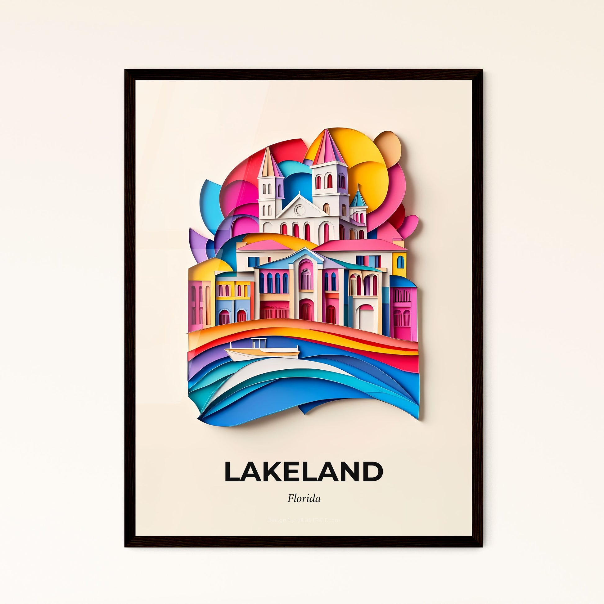 Vivid Lakeland, Florida - a paper cut of a church and a boat