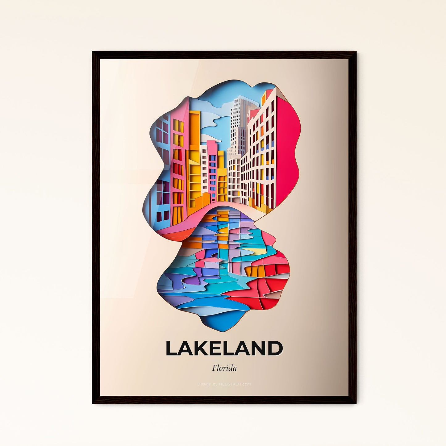 Vivid Lakeland, Florida - a colorful cityscape with a river in the middle