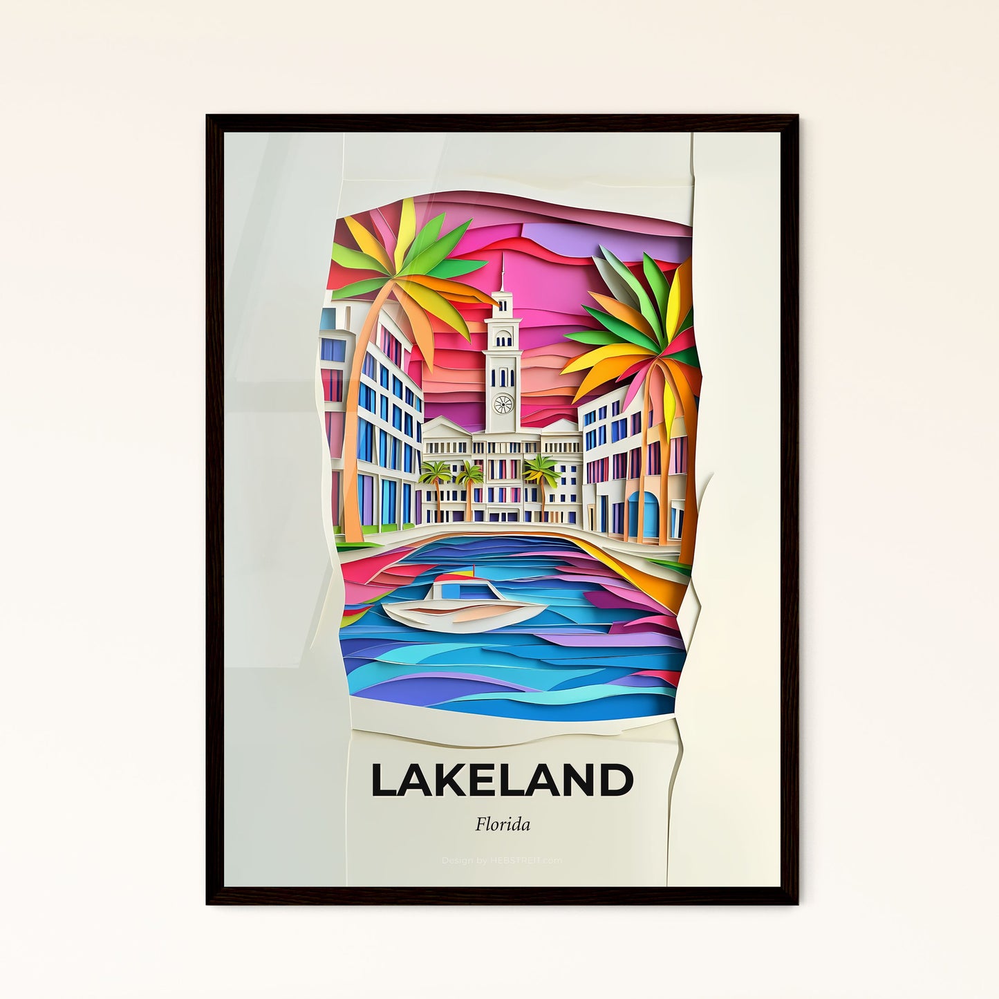 Vivid Lakeland, Florida - a paper cut of a boat in a river