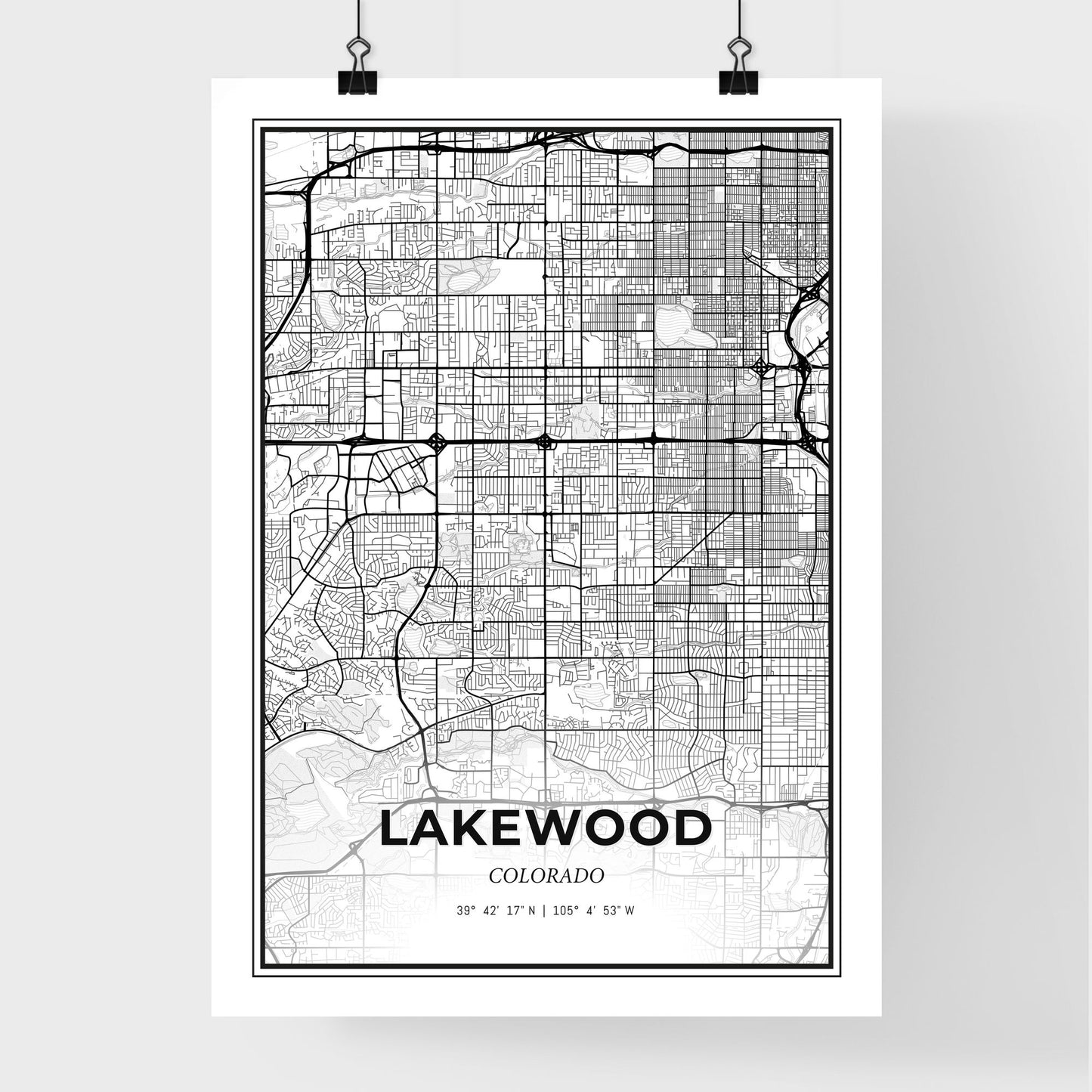 Lakewood Colorado - Premium City Map Poster