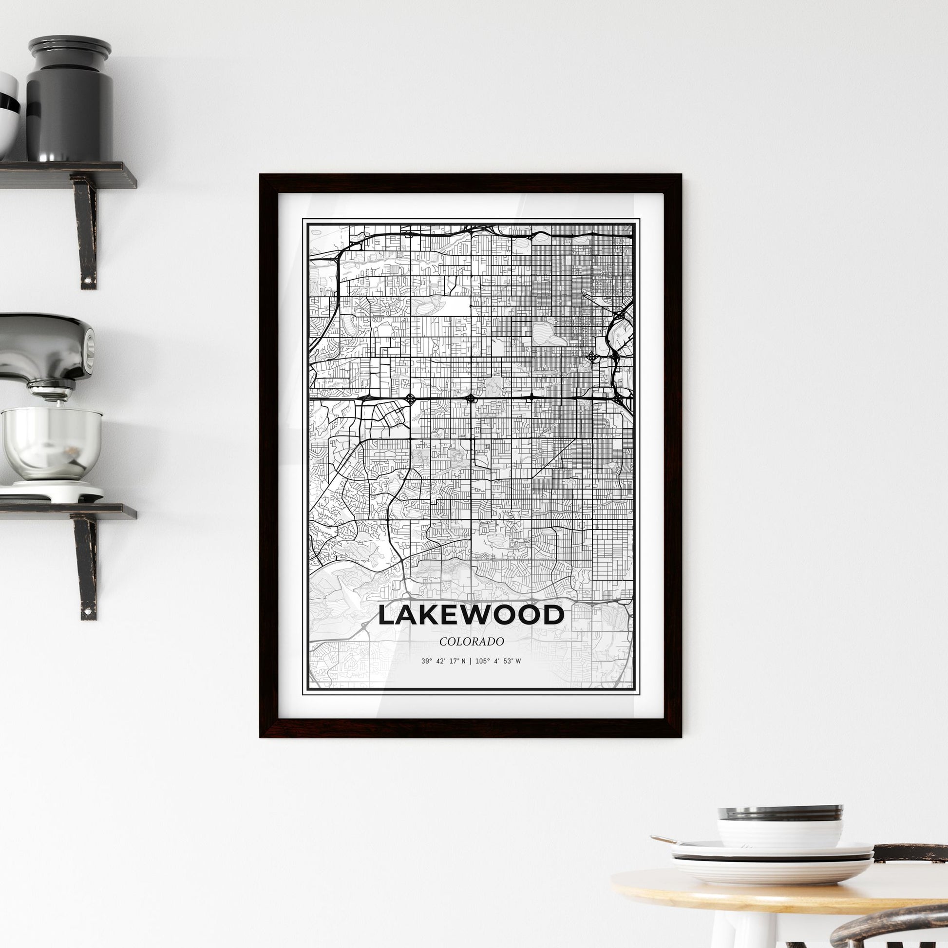 Lakewood Colorado - Minimal City Map