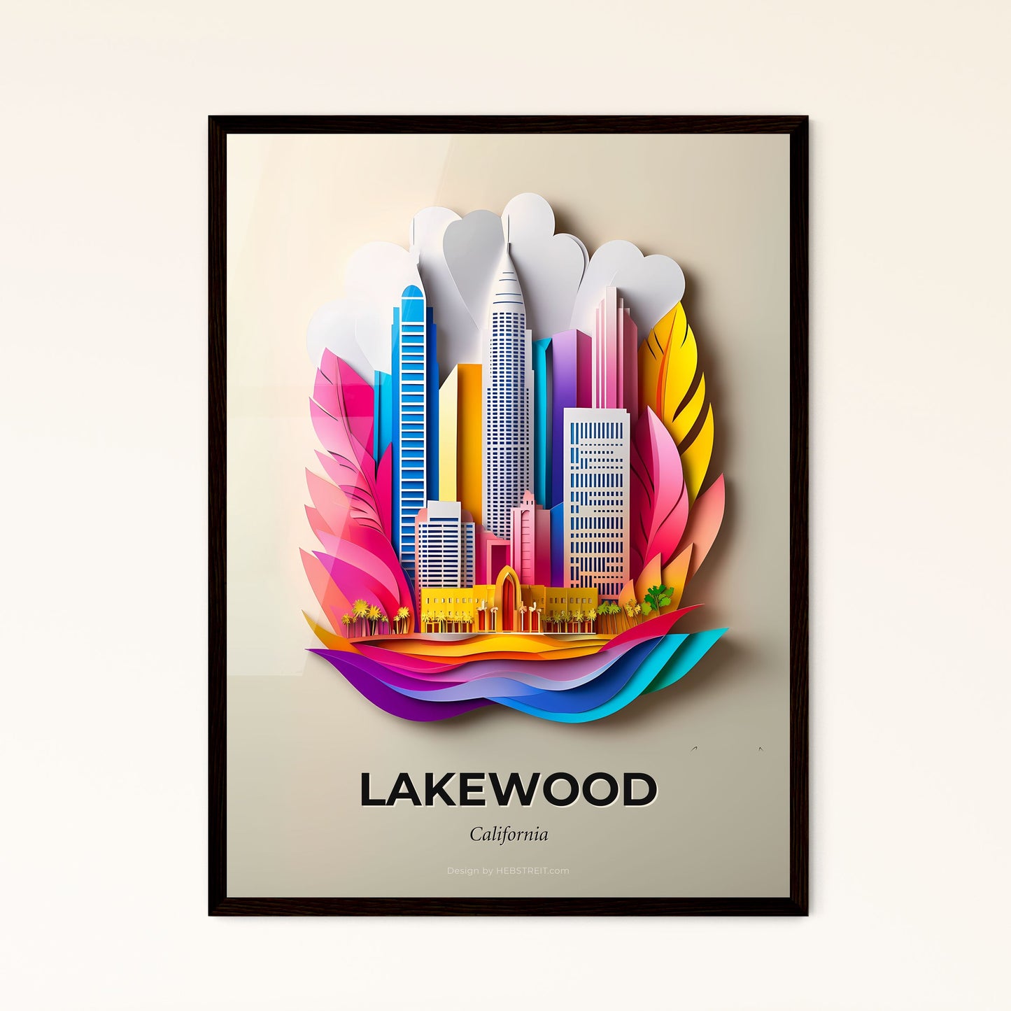 Vivid Lakewood, California - a city with a lot of tall buildings