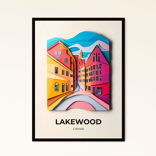 Vivid Lakewood, Colorado - a colorful city scene with a bird flying over the buildings