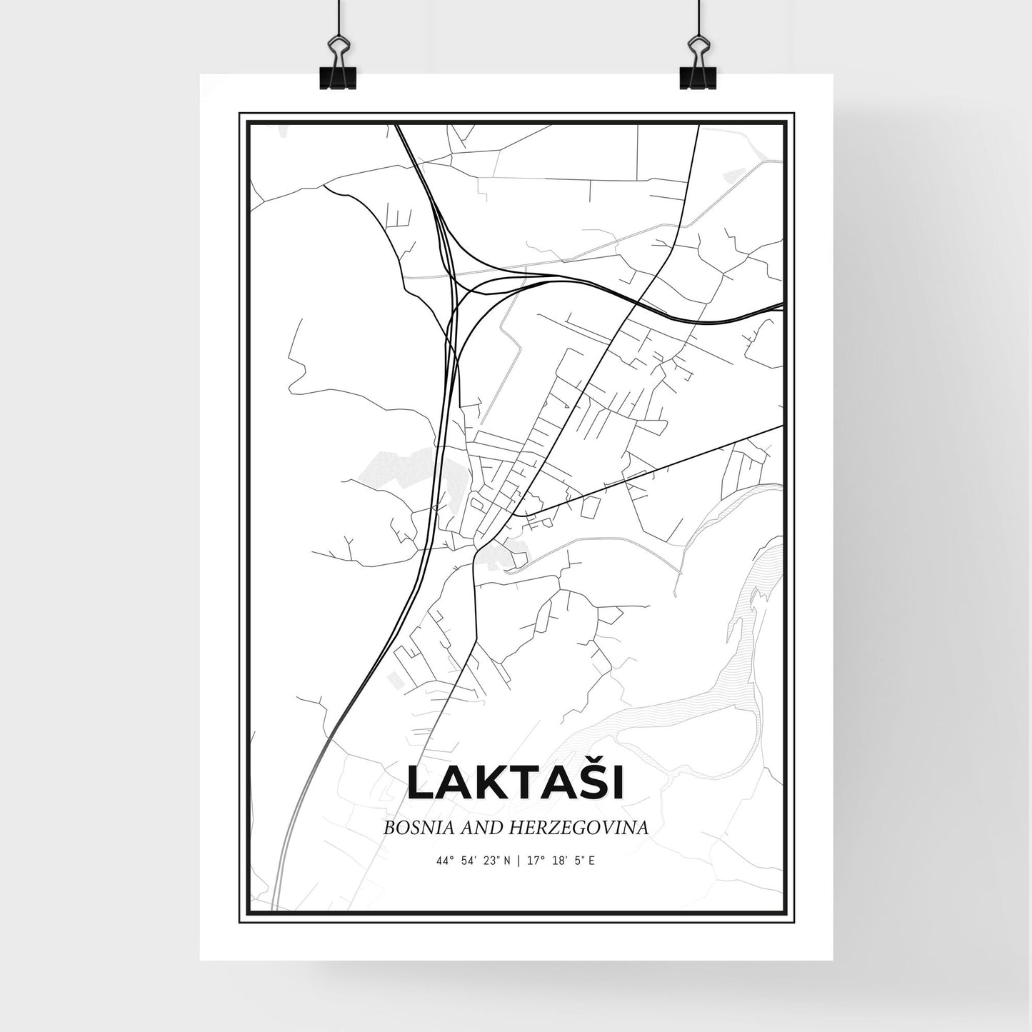 Laktaši Bosnia and Herzegovina - Premium City Map Poster