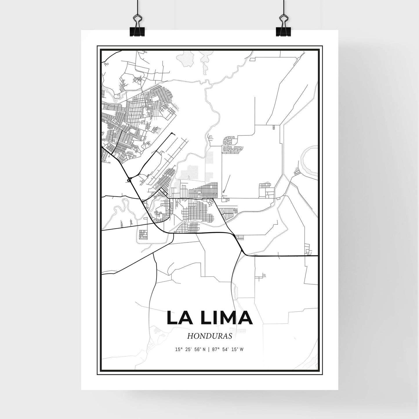 La Lima Honduras - Premium City Map Poster