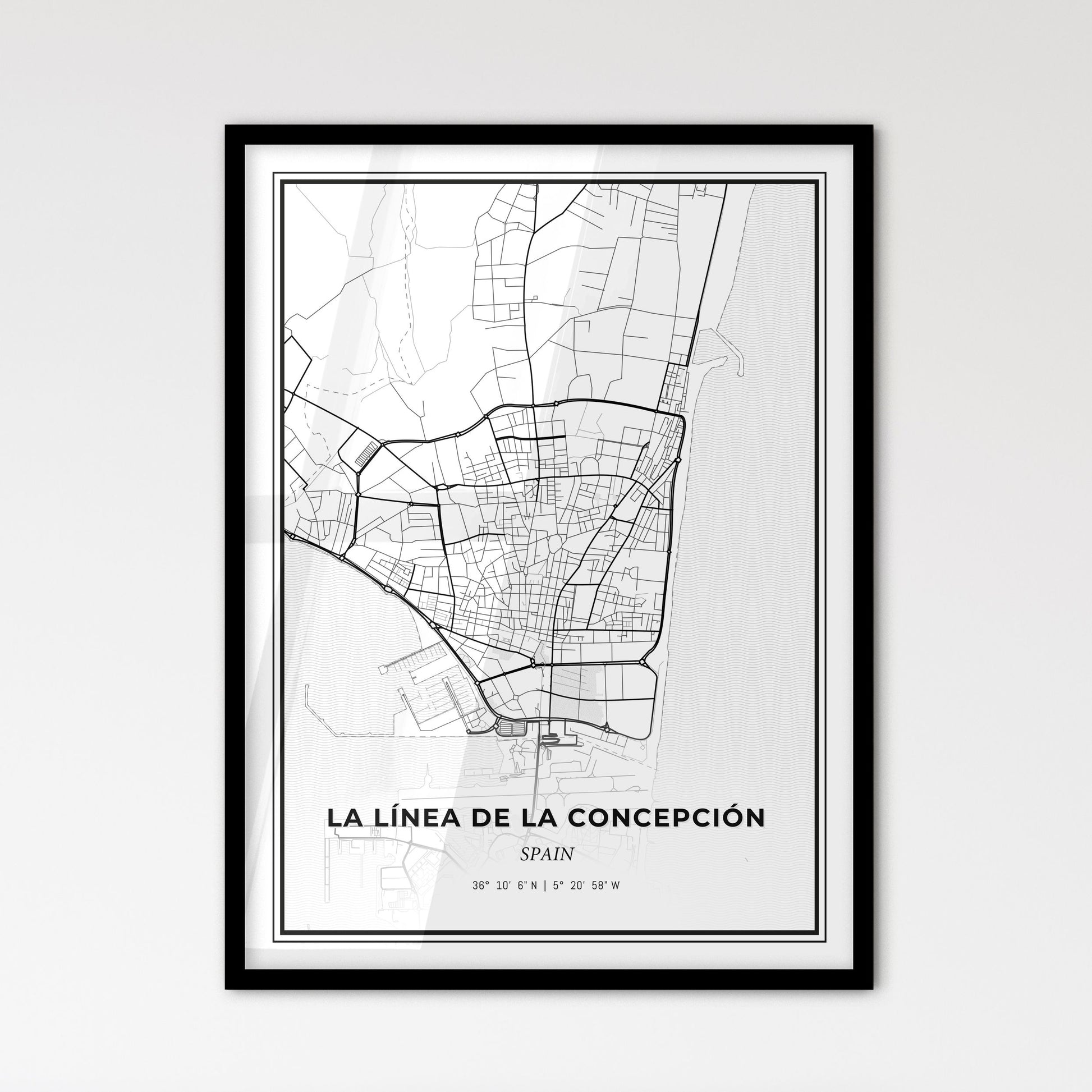 La Línea de la Concepción Spain - Scandinavian Style City Map for Modern Home Decor