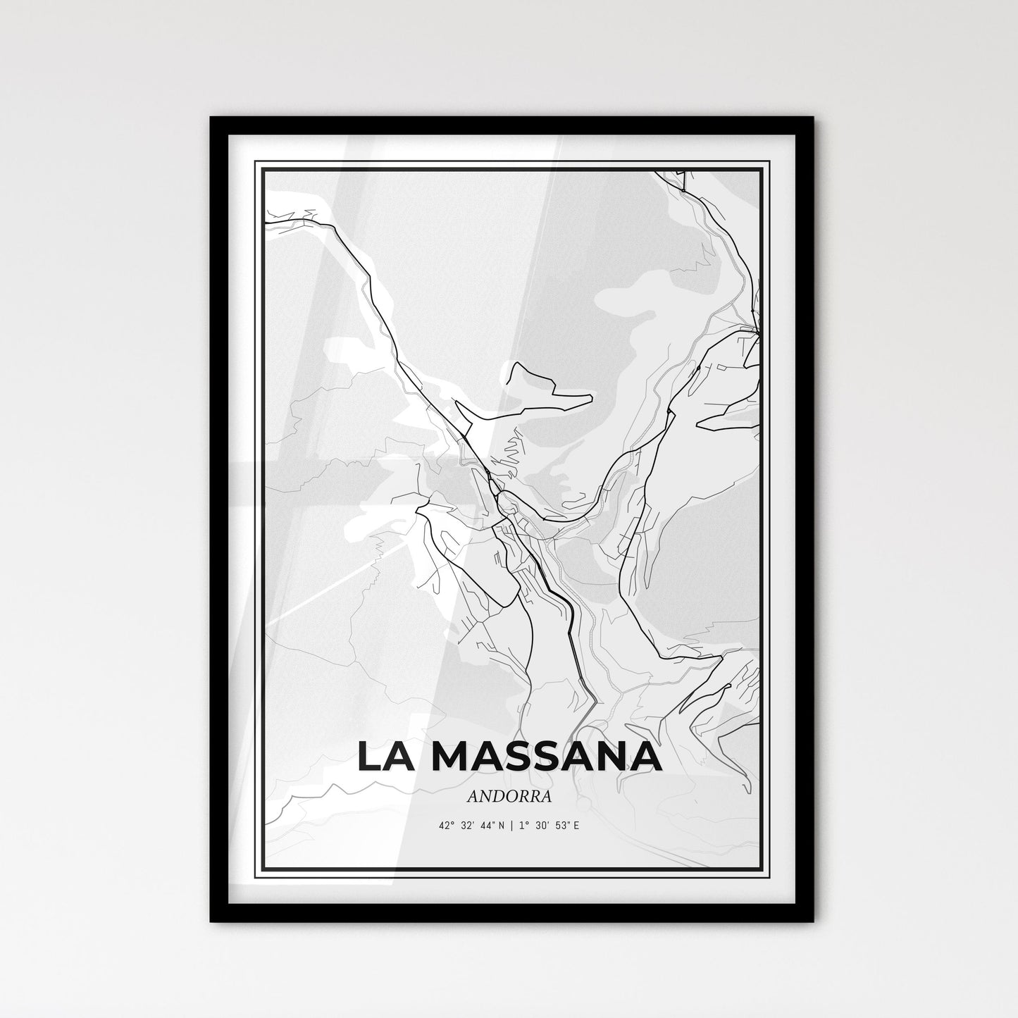 La Massana Andorra - Scandinavian Style City Map for Modern Home Decor