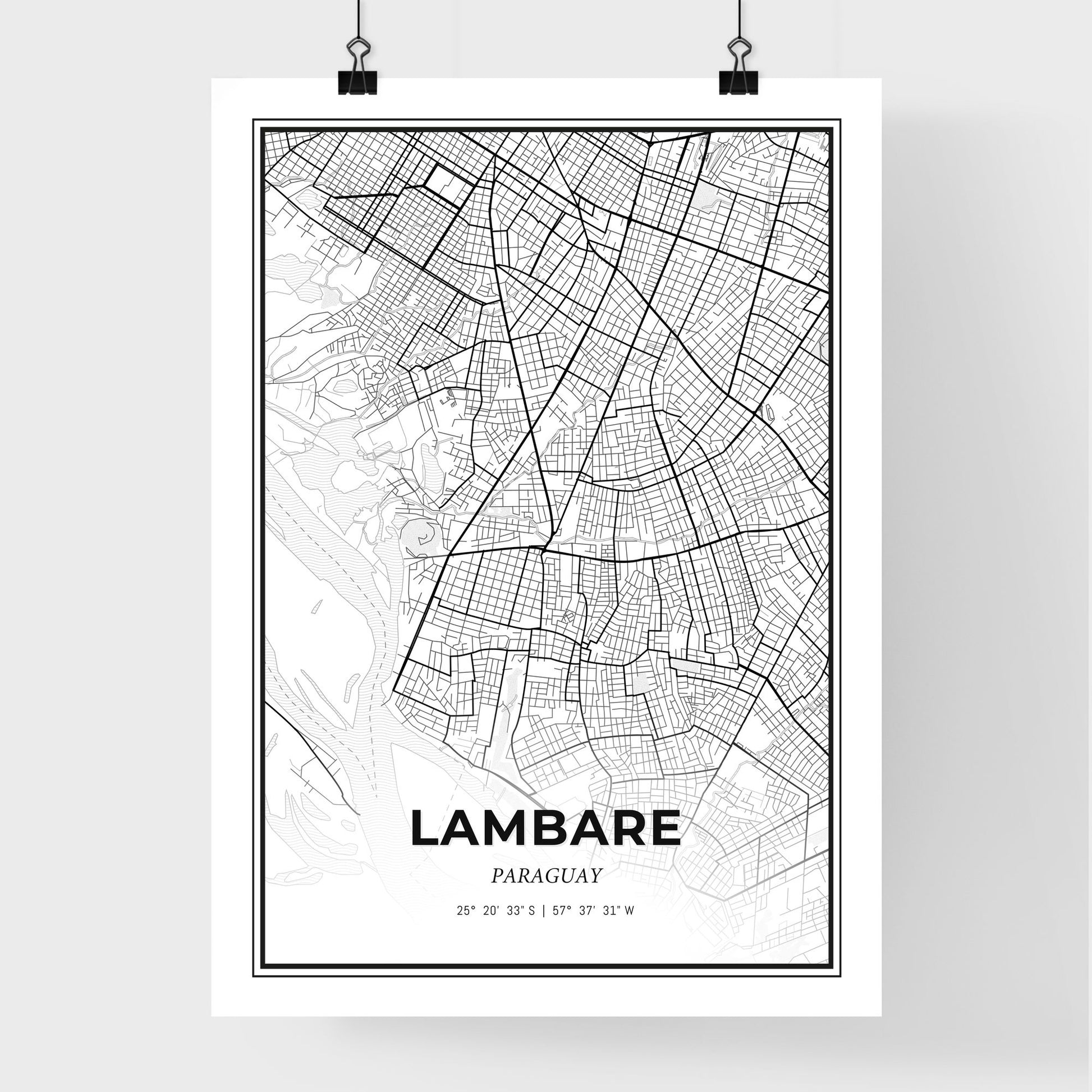 Lambare Paraguay - Premium City Map Poster