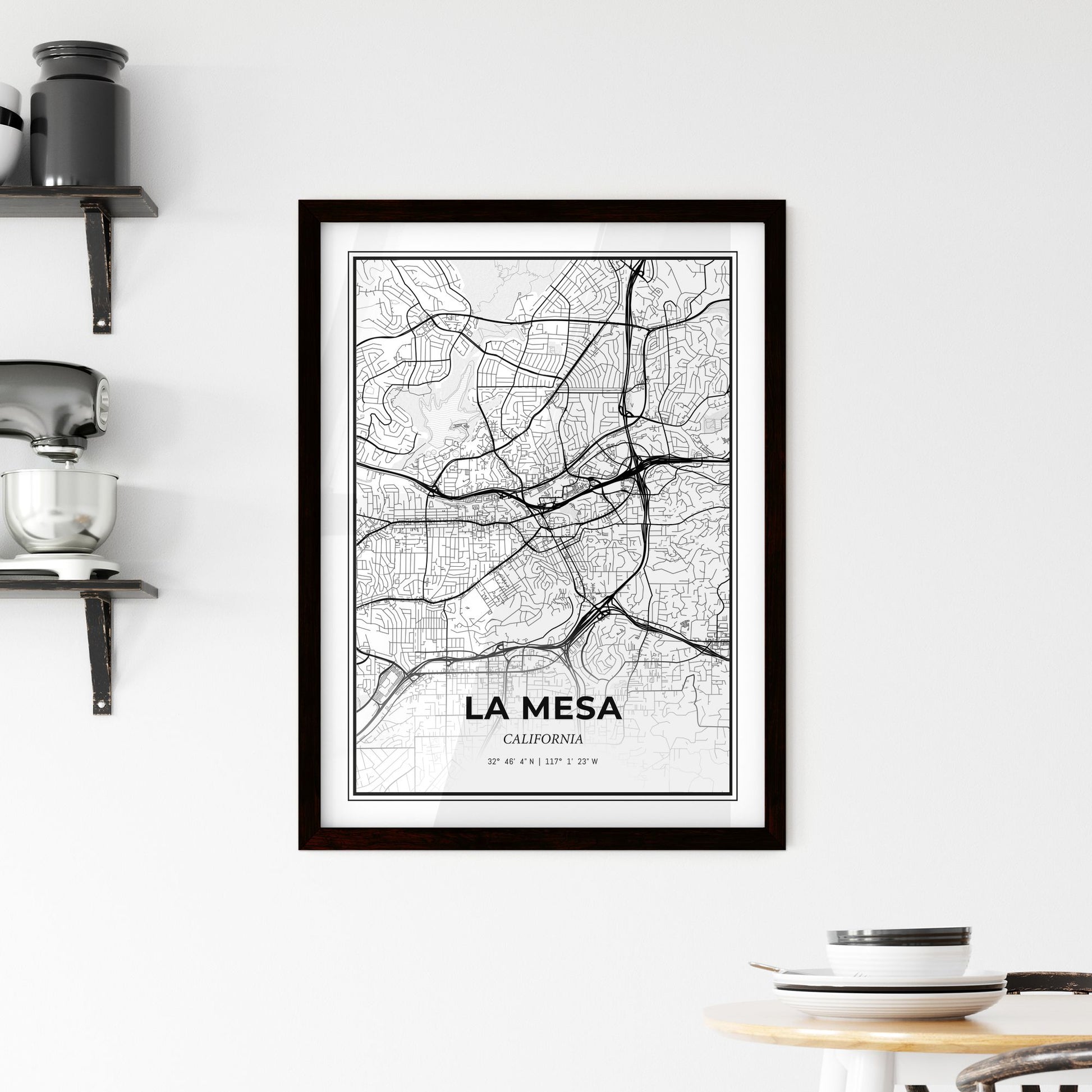 La Mesa California - Minimal City Map