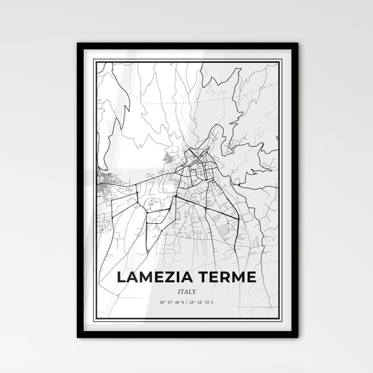 Lamezia Terme Italy - Scandinavian Style City Map for Modern Home Decor