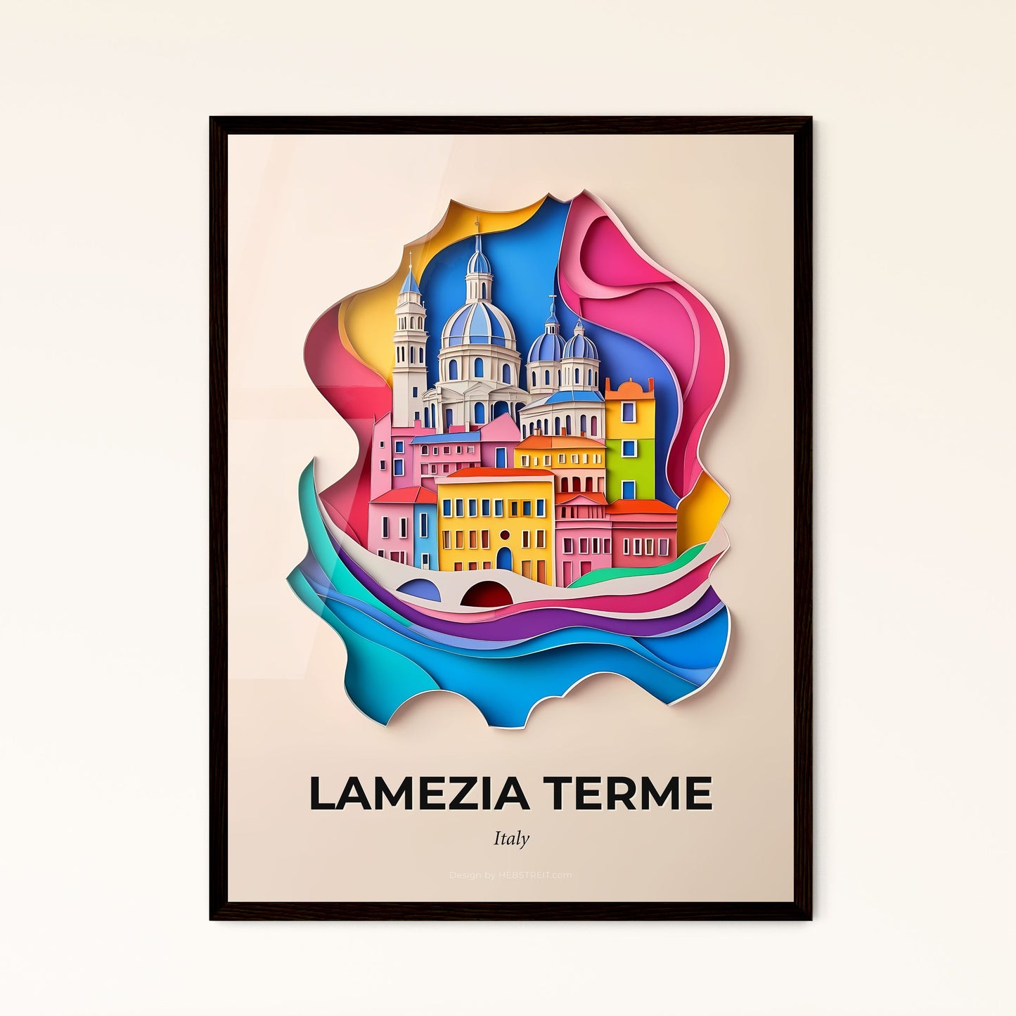 Vivid Lamezia Terme, Italy - a paper cut of a city with a bridge