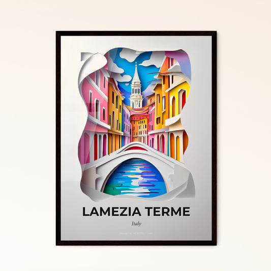 Vivid Lamezia Terme, Italy - a paper cut of a bridge over a river