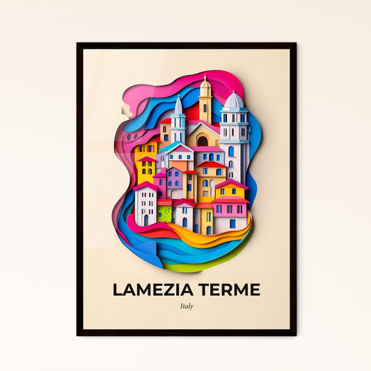 Vivid Lamezia Terme, Italy - a colorful city with a church and a rainbow wave