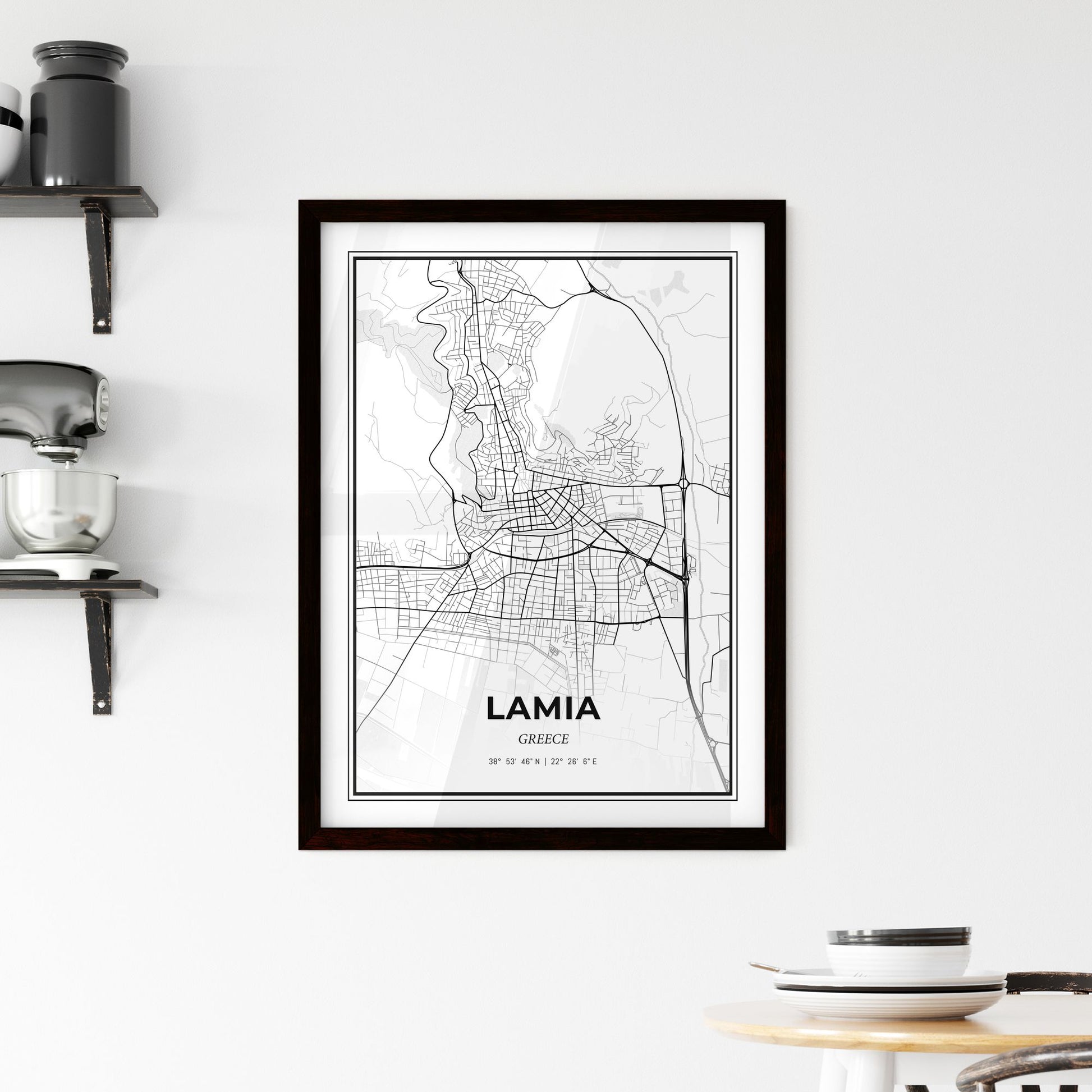 Lamia Greece - Minimal City Map