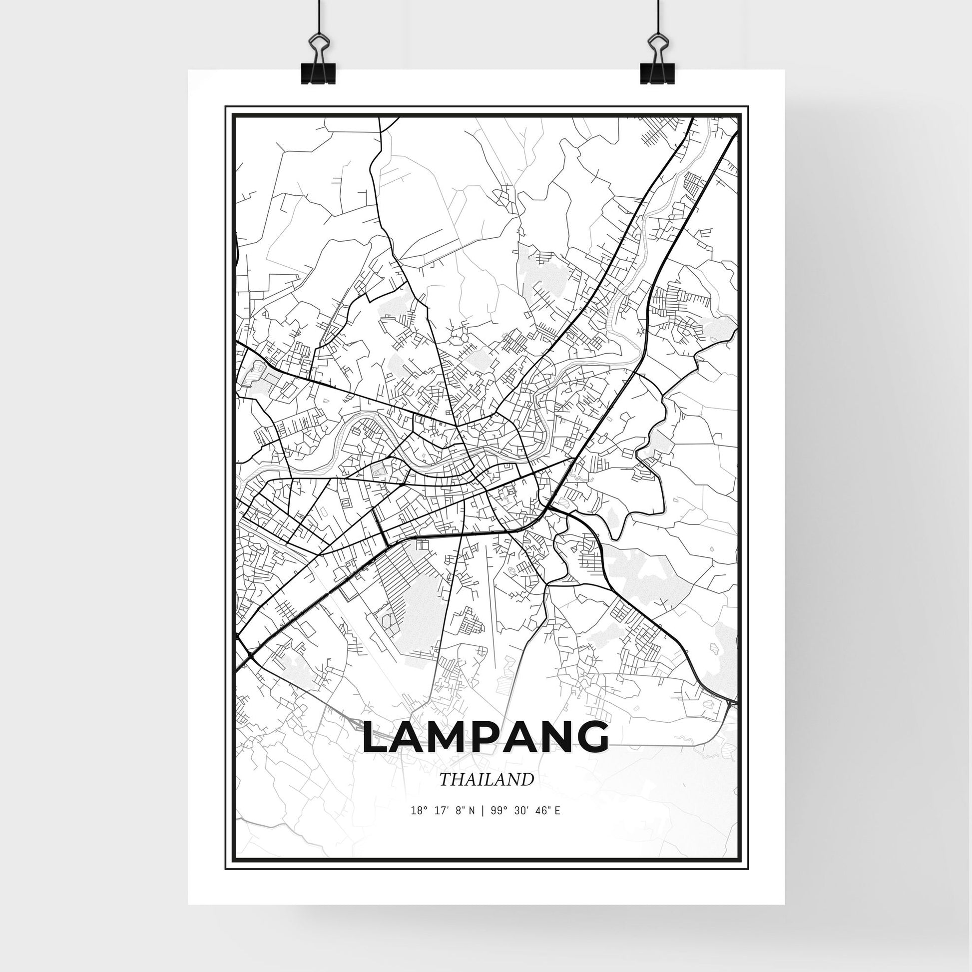 Lampang Thailand - Premium City Map Poster