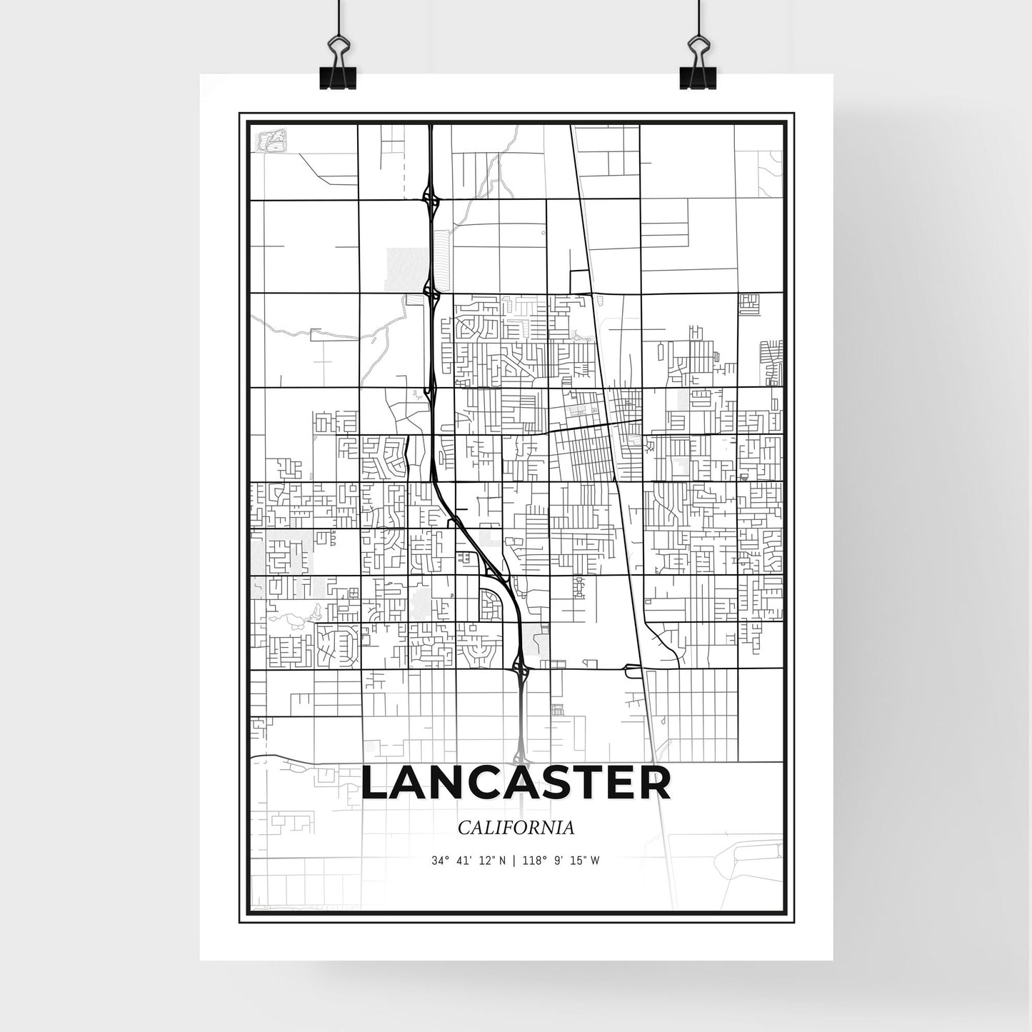 Lancaster California - Premium City Map Poster