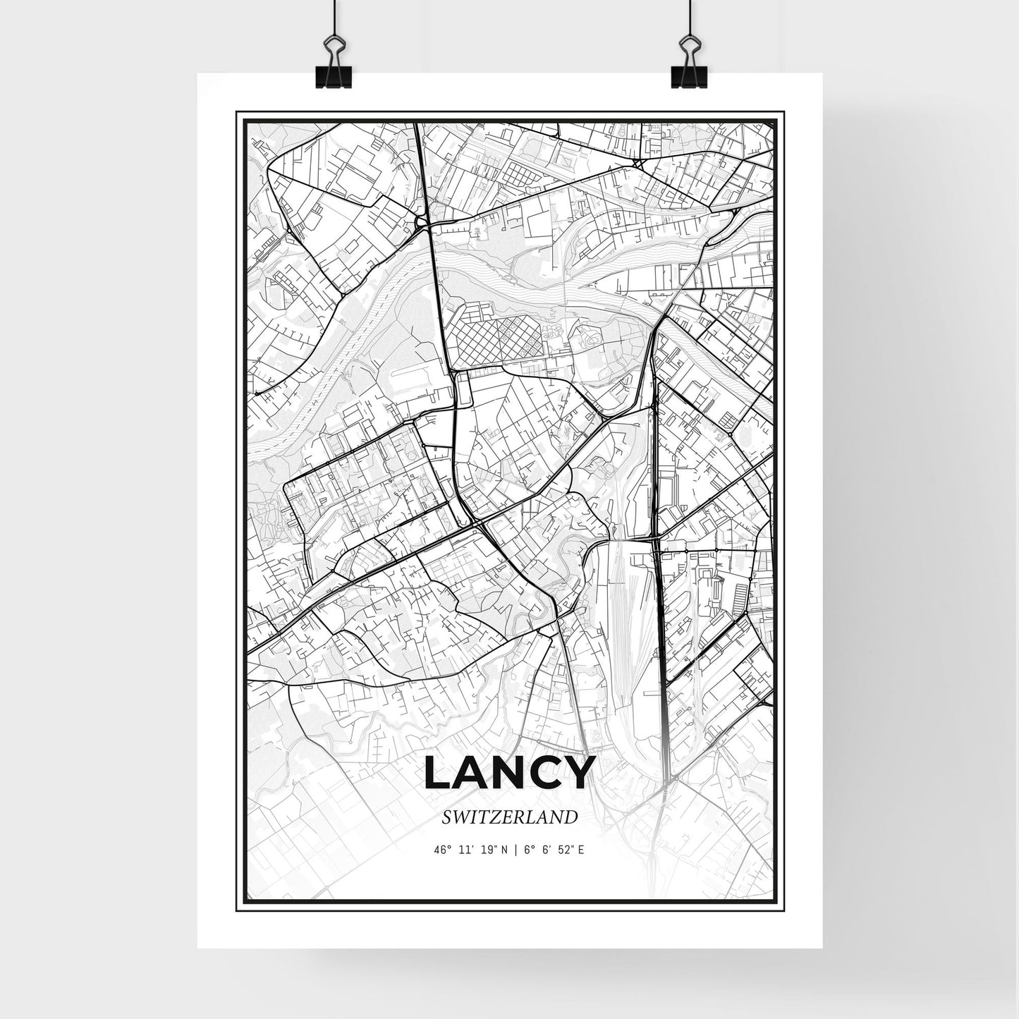 Lancy Switzerland - Premium City Map Poster