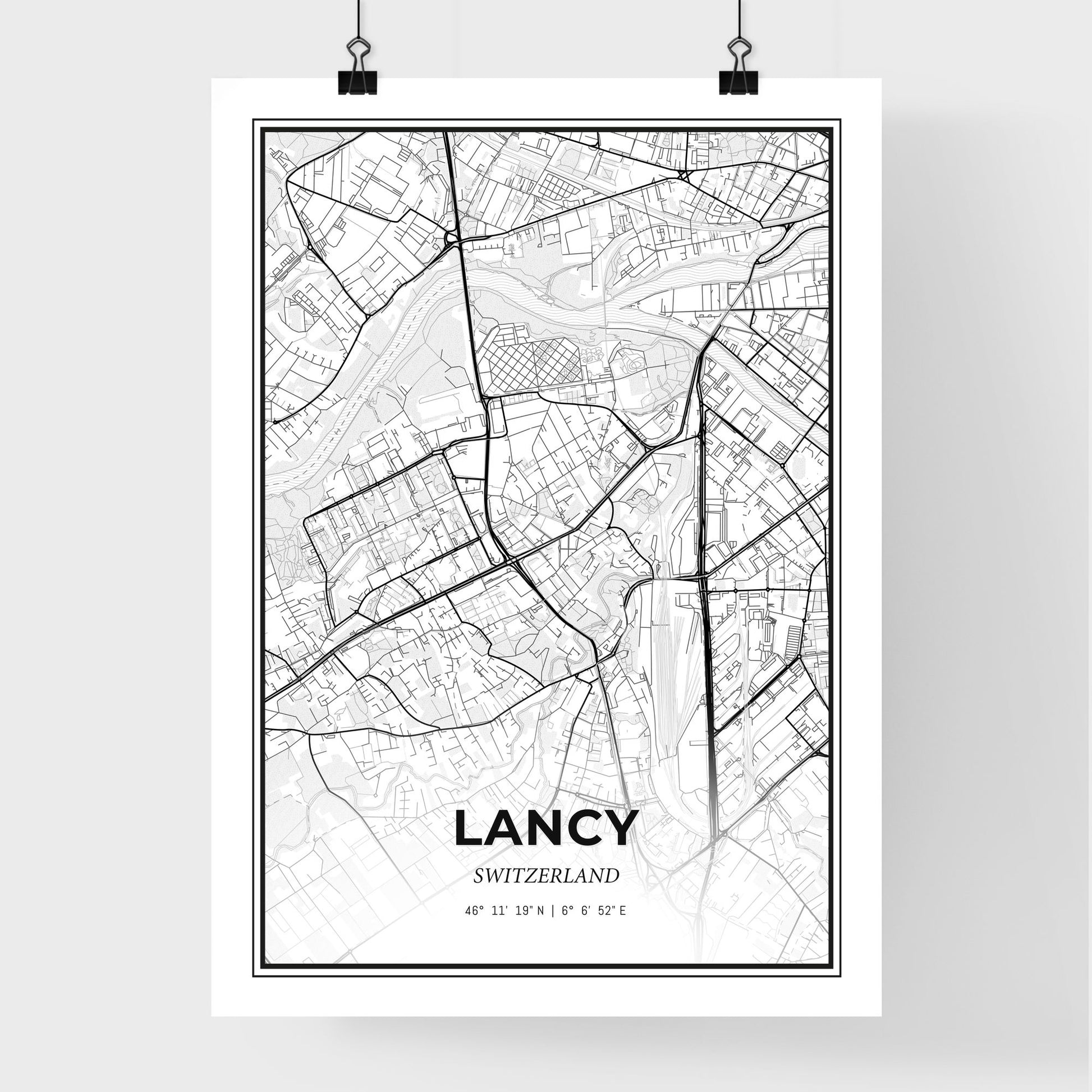 Lancy Switzerland - Premium City Map Poster