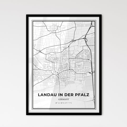 Landau in der Pfalz Germany - Scandinavian Style City Map for Modern Home Decor