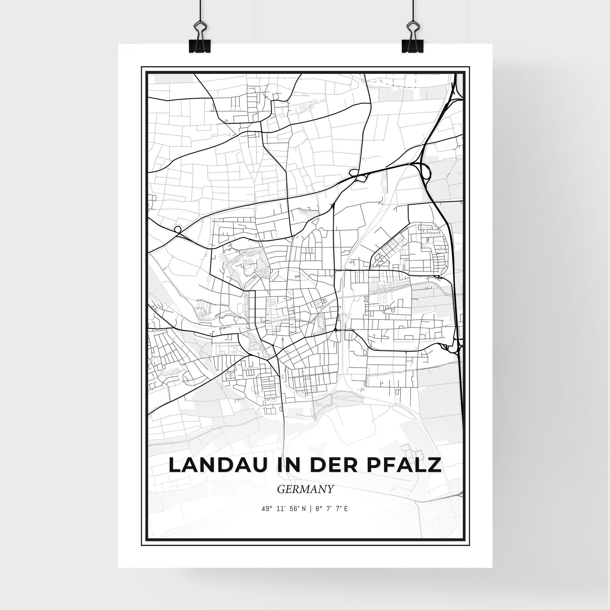 Landau in der Pfalz Germany - Premium City Map Poster