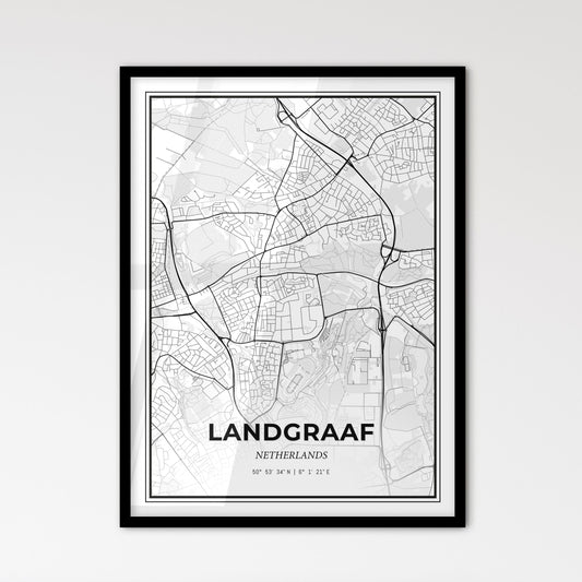  Landgraaf Netherlands - Scandinavian Style City Map for Modern Home Decor