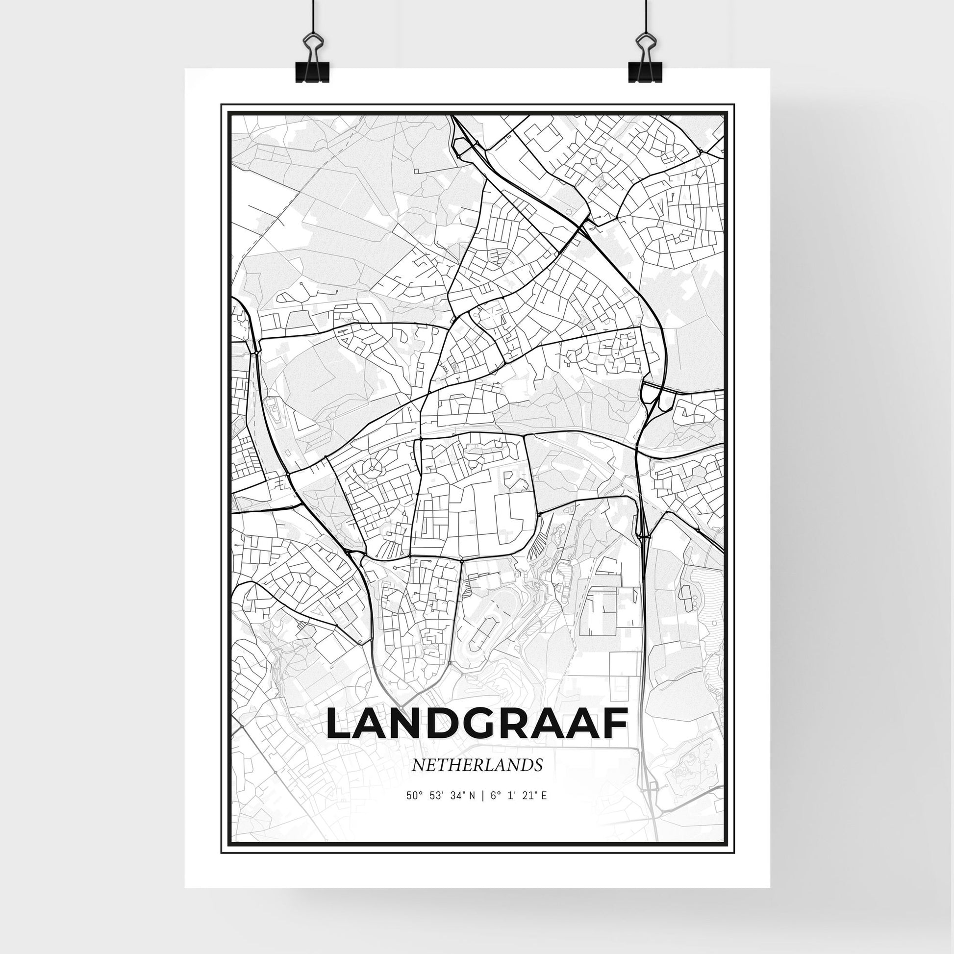  Landgraaf Netherlands - Premium City Map Poster