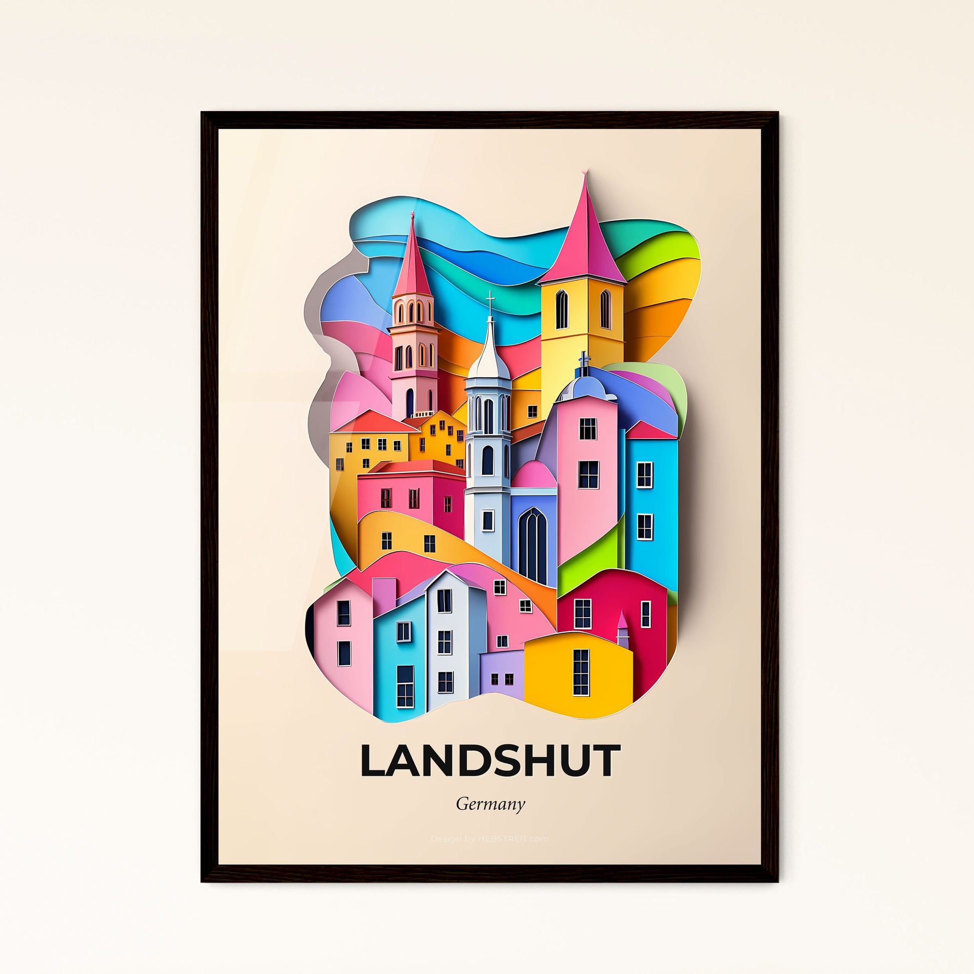 Vivid Landshut, Germany - a colorful city with a clock tower in the middle