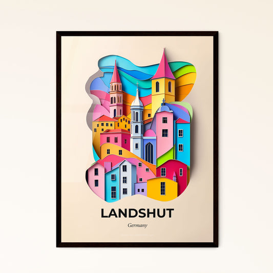 Vivid Landshut, Germany - a colorful city with a clock tower in the middle