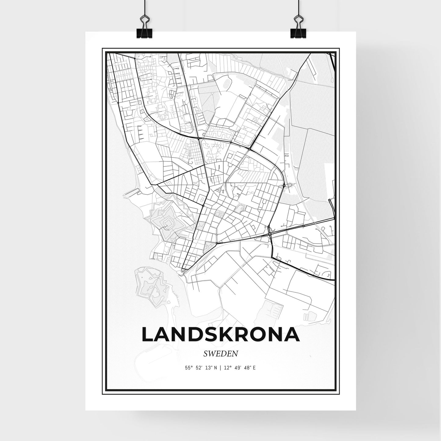 Landskrona Sweden - Premium City Map Poster