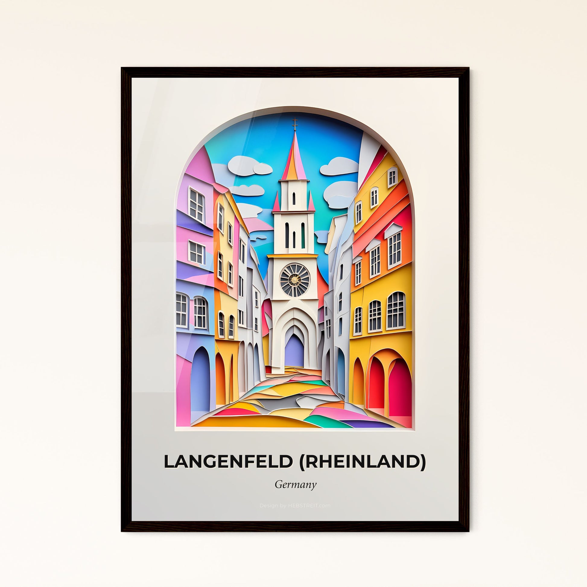 Vivid Langenfeld (Rheinland), Germany - a city with a clock tower