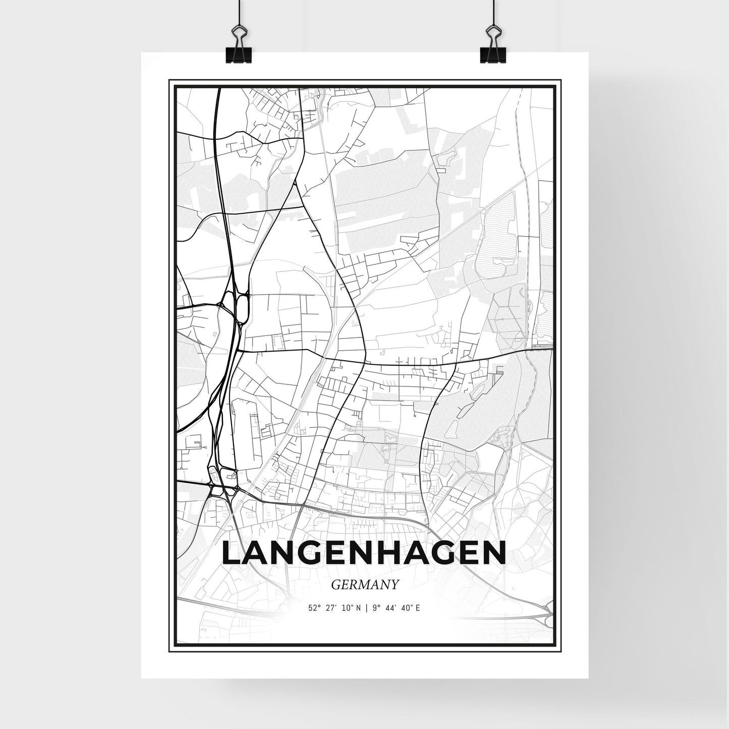 Langenhagen Germany - Premium City Map Poster