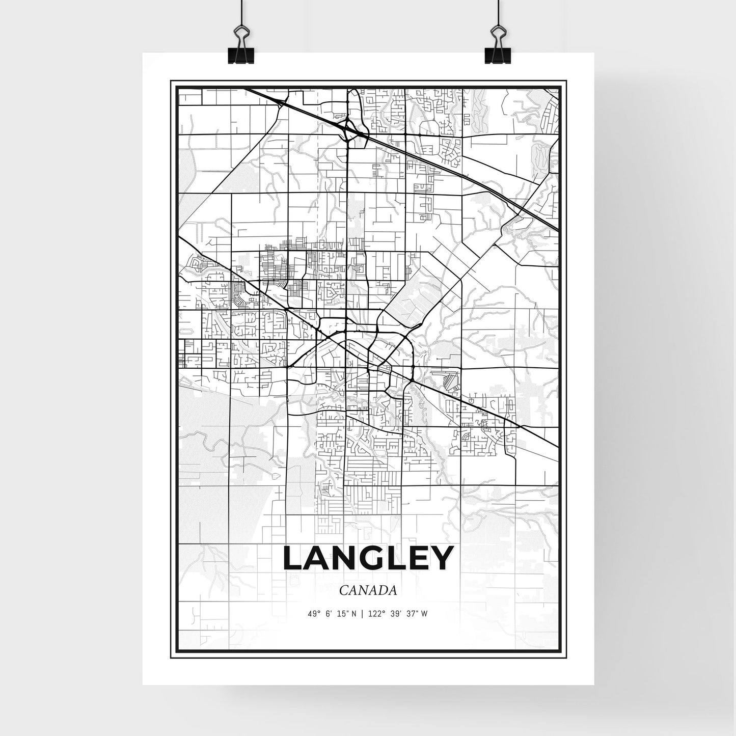 Langley Canada - Premium City Map Poster