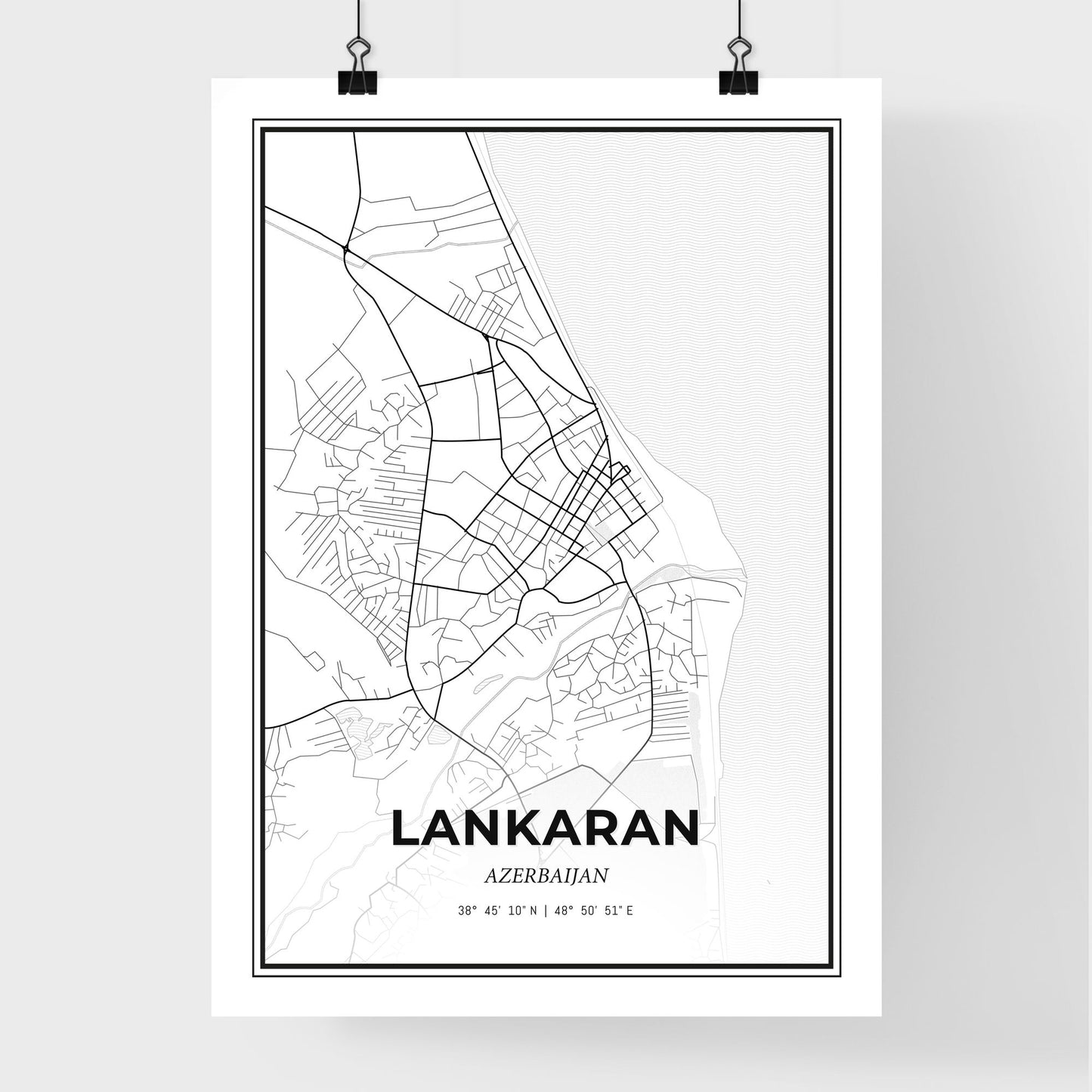 Lankaran Azerbaijan - Premium City Map Poster