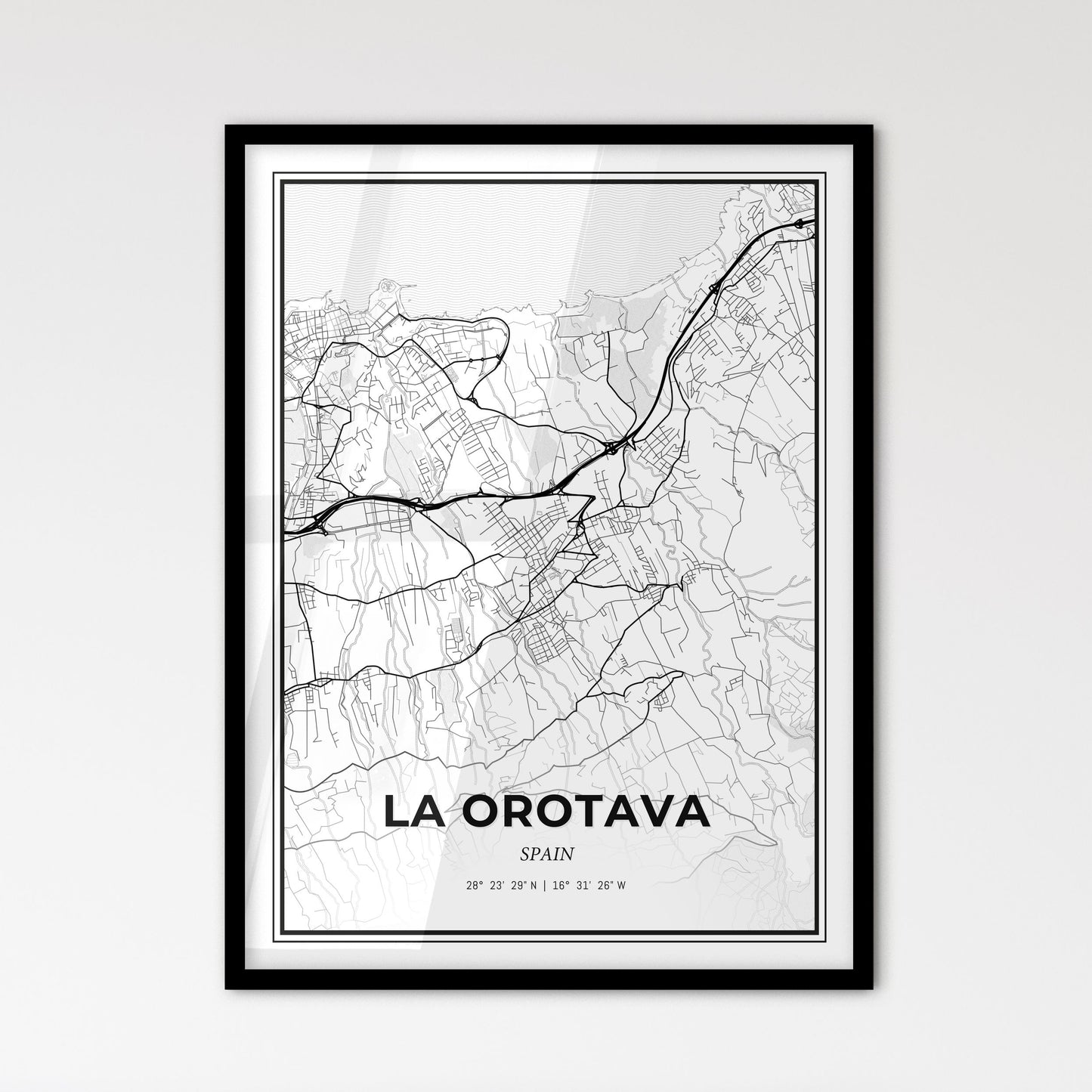 La Orotava Spain - Scandinavian Style City Map for Modern Home Decor