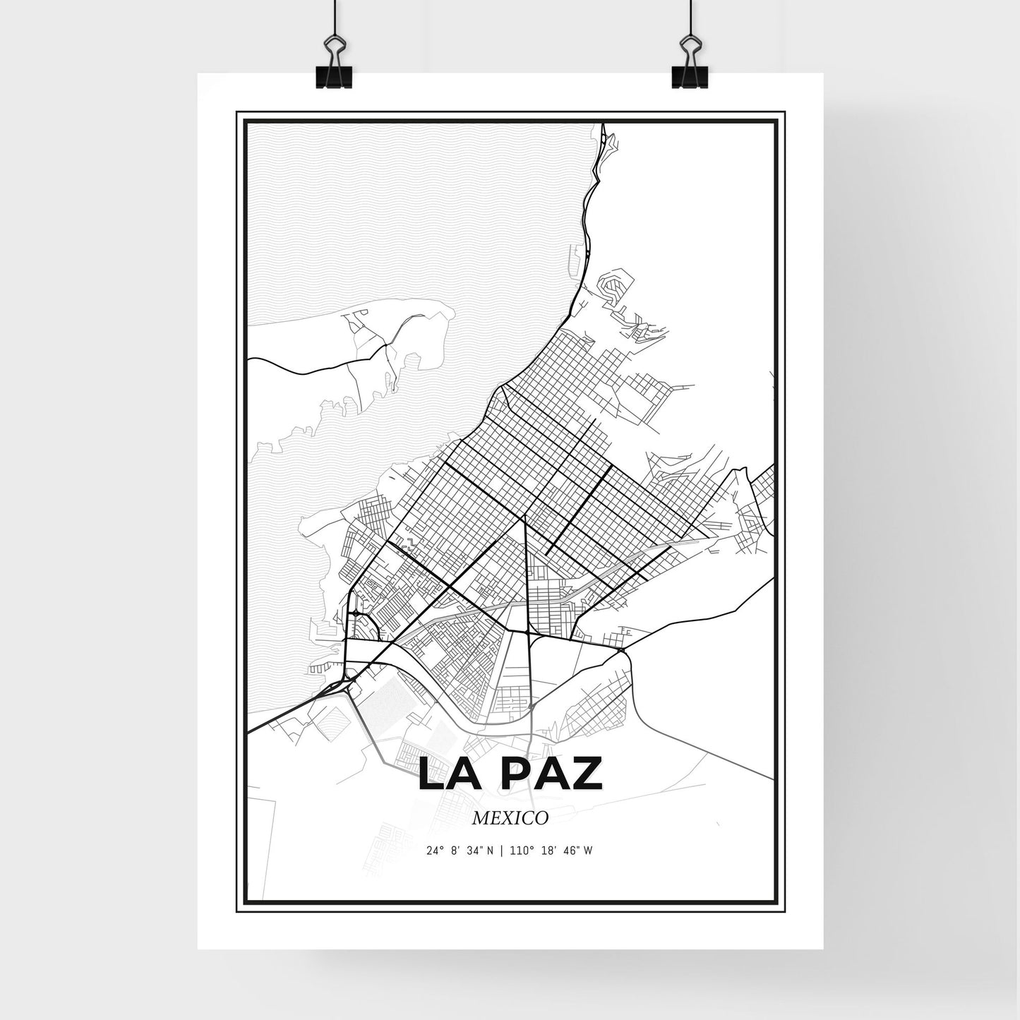 La Paz Mexico - Premium City Map Poster