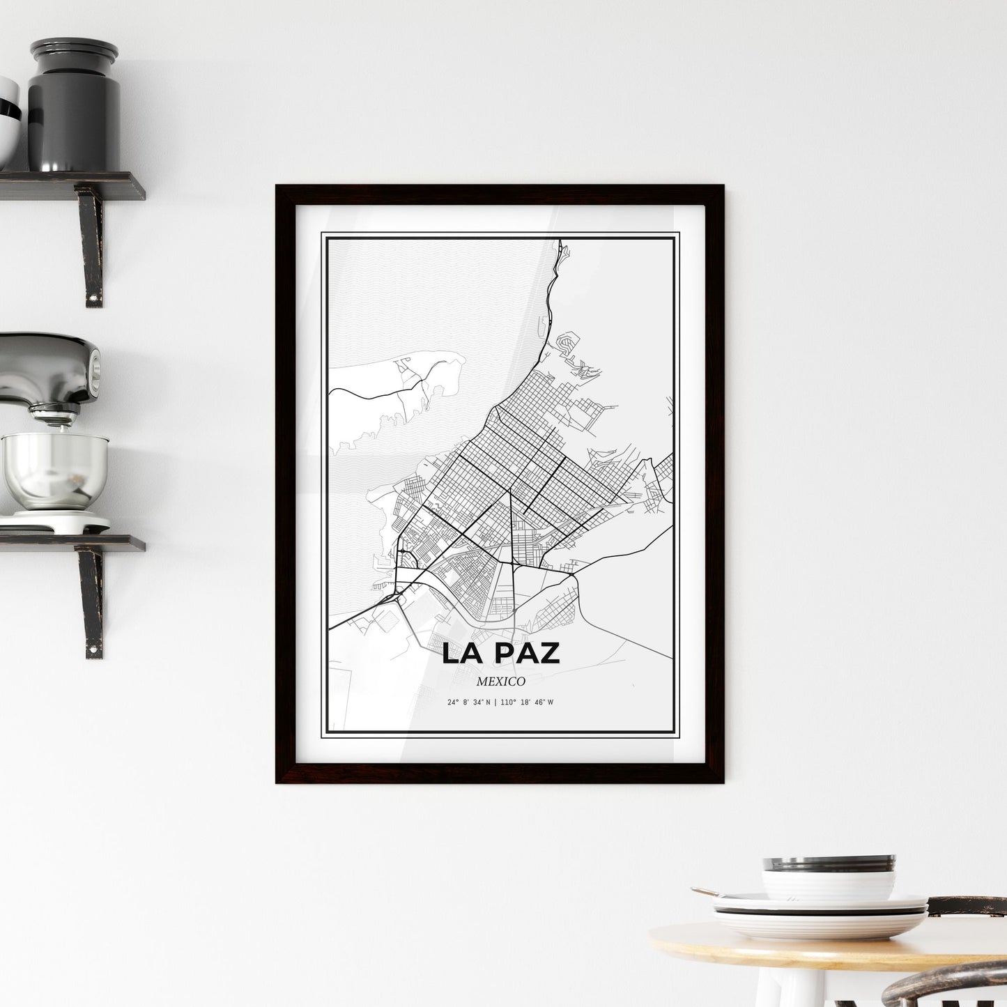 La Paz Mexico - Minimal City Map