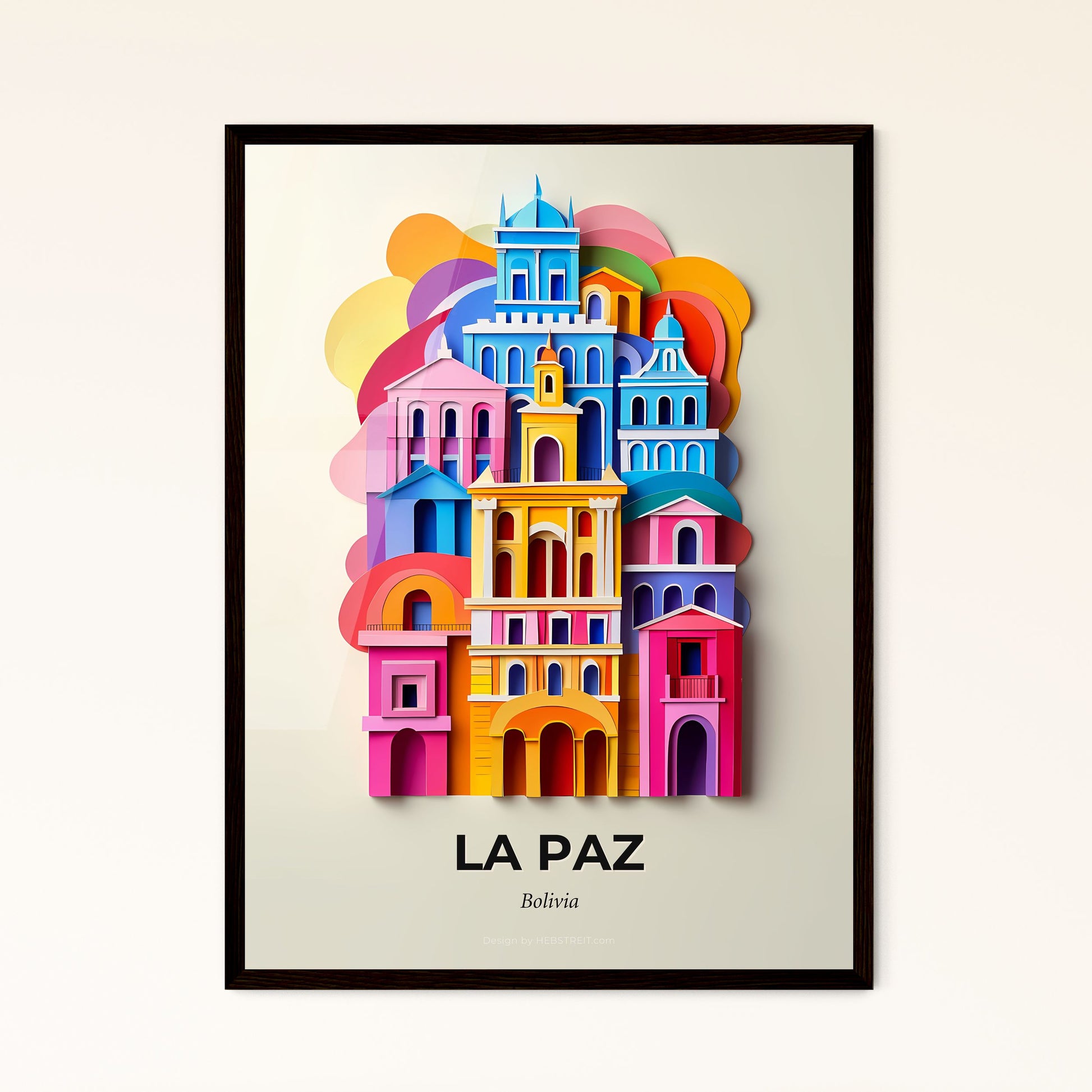 Vivid La Paz, Bolivia - a colorful city with a clock tower on top