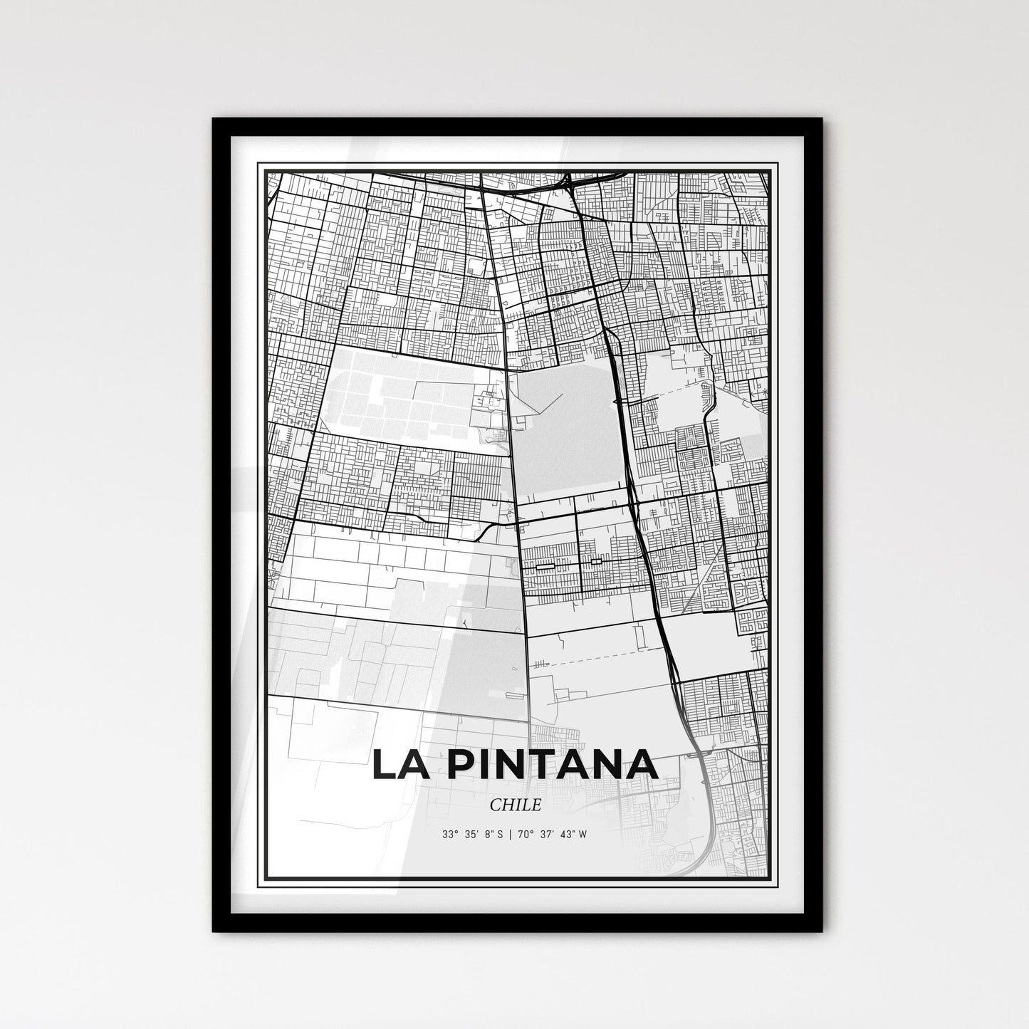 La Pintana Chile - Scandinavian Style City Map for Modern Home Decor