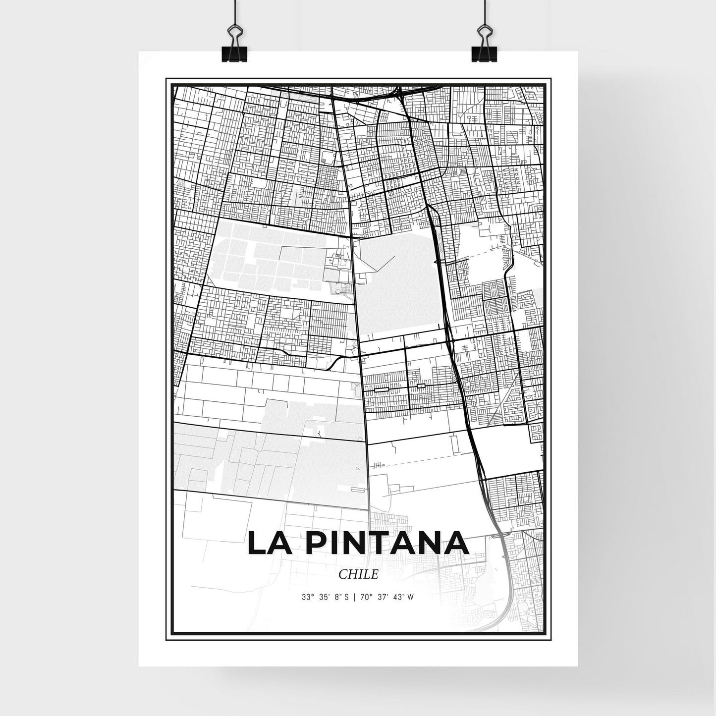 La Pintana Chile - Premium City Map Poster