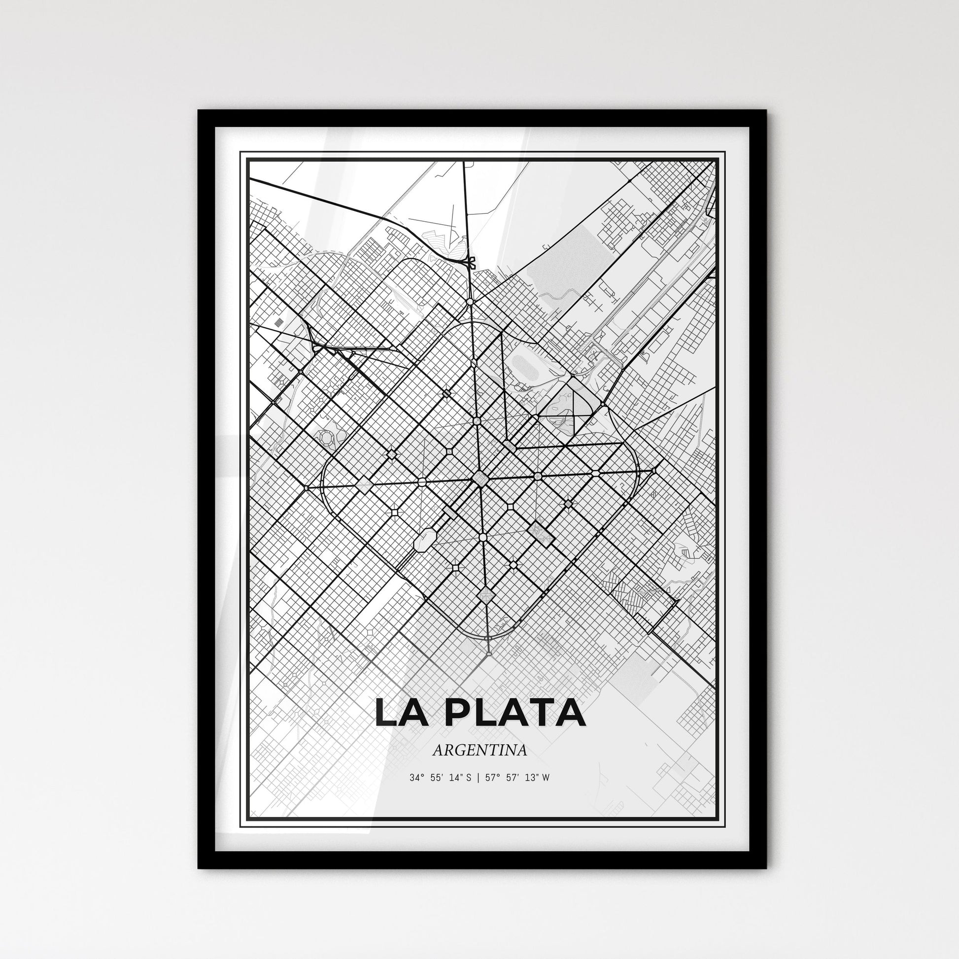 La Plata Argentina - Scandinavian Style City Map for Modern Home Decor