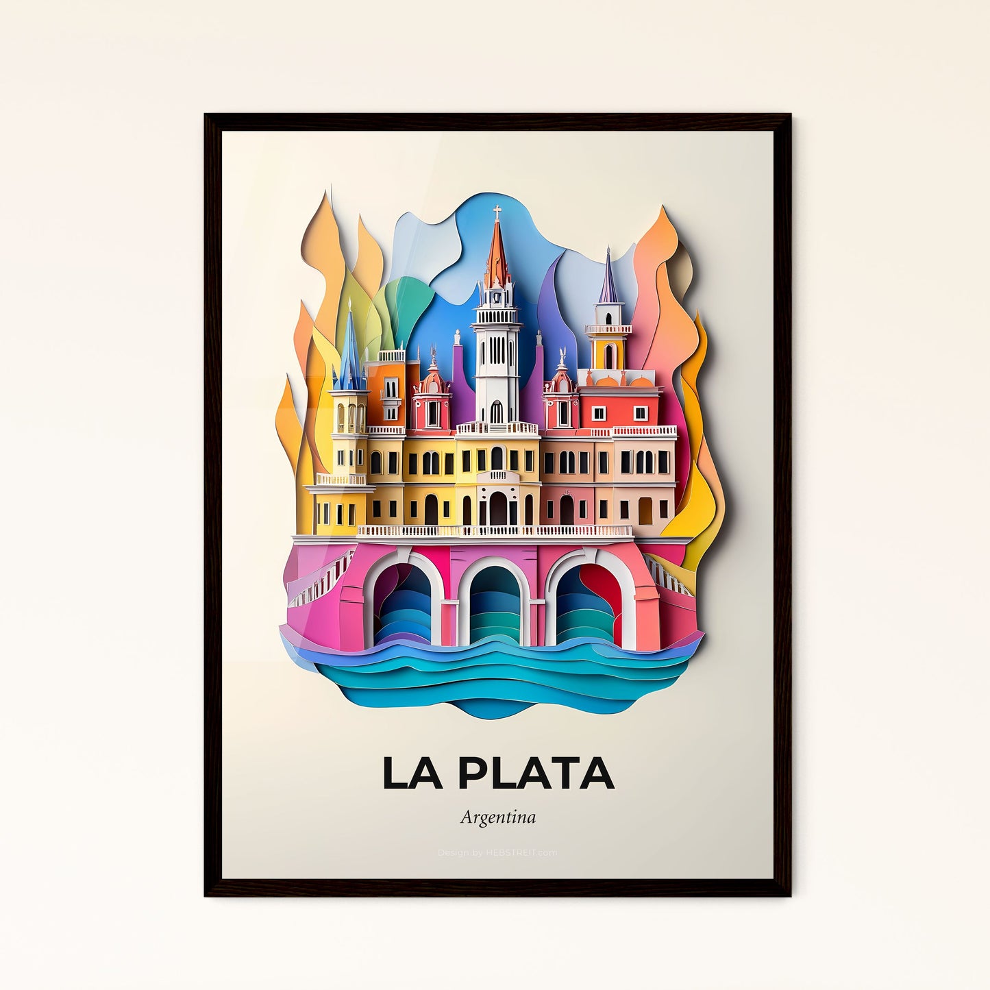 Vivid La Plata, Argentina - a paper cut of a castle with a bridge