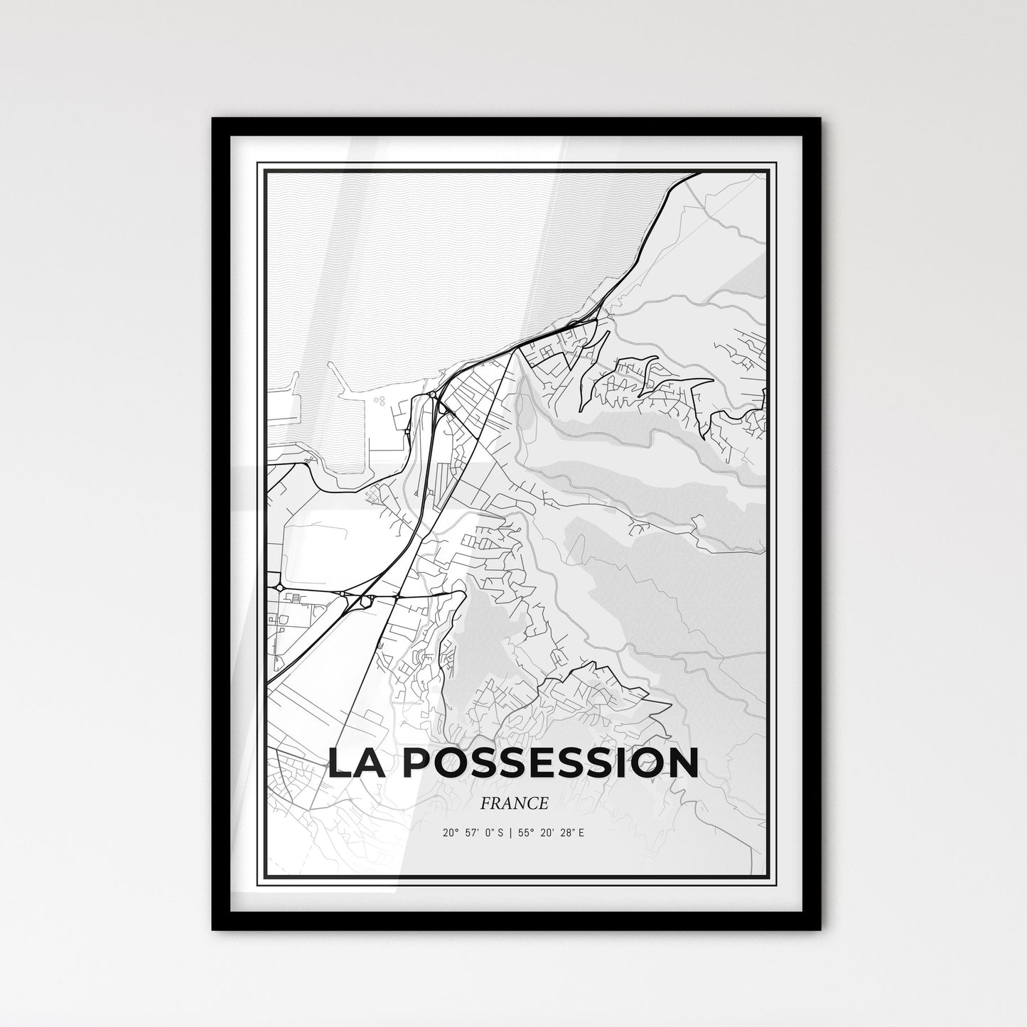 La Possession France - Scandinavian Style City Map for Modern Home Decor